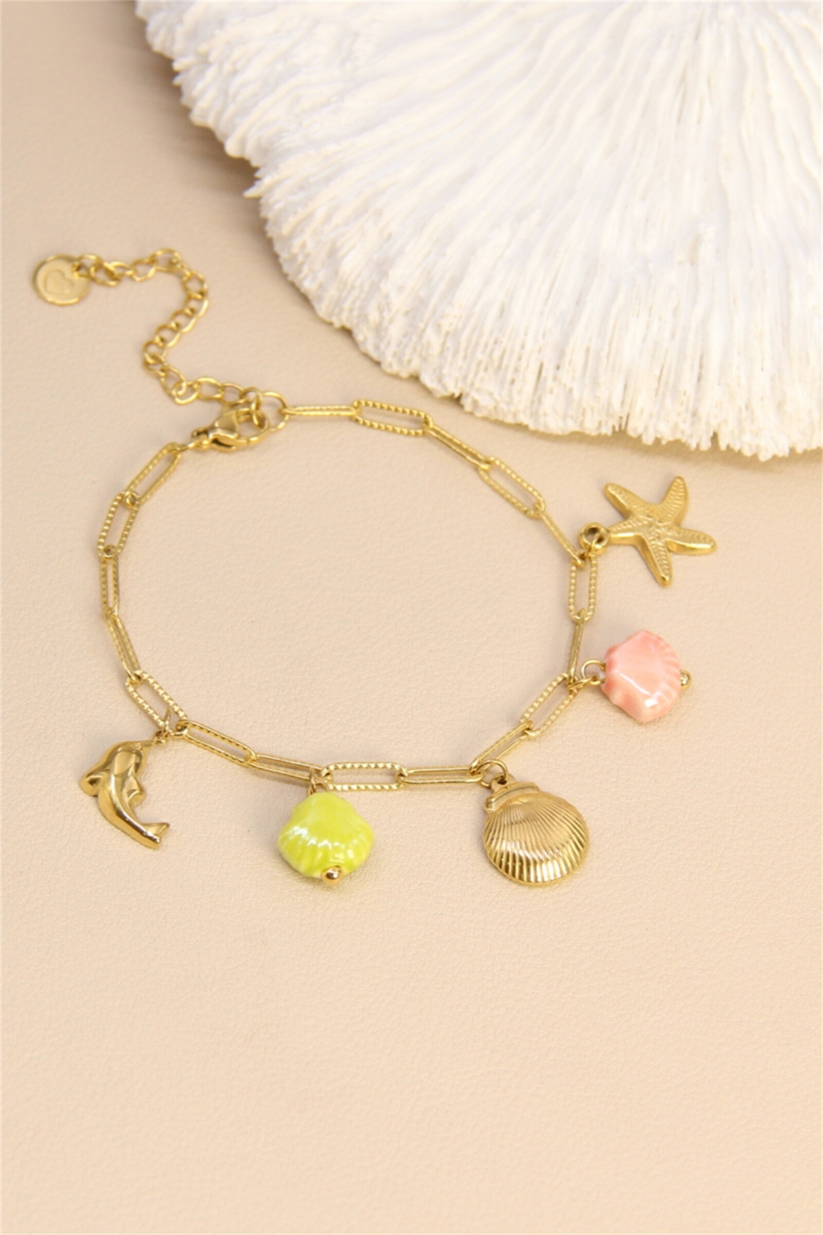 Grossiste Bellissima - Bracelet chaîne charms marins – Acier inoxydable