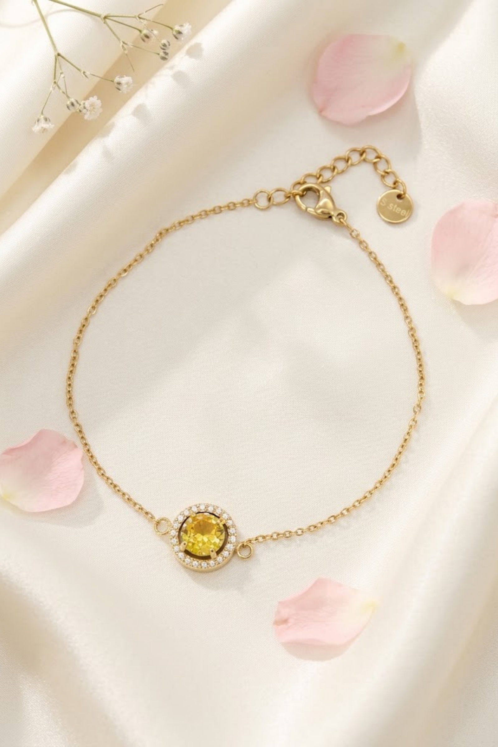 Großhändler Bellissima - Strahlendes Zirkonium-Armband – Vergoldeter Edelstahl
