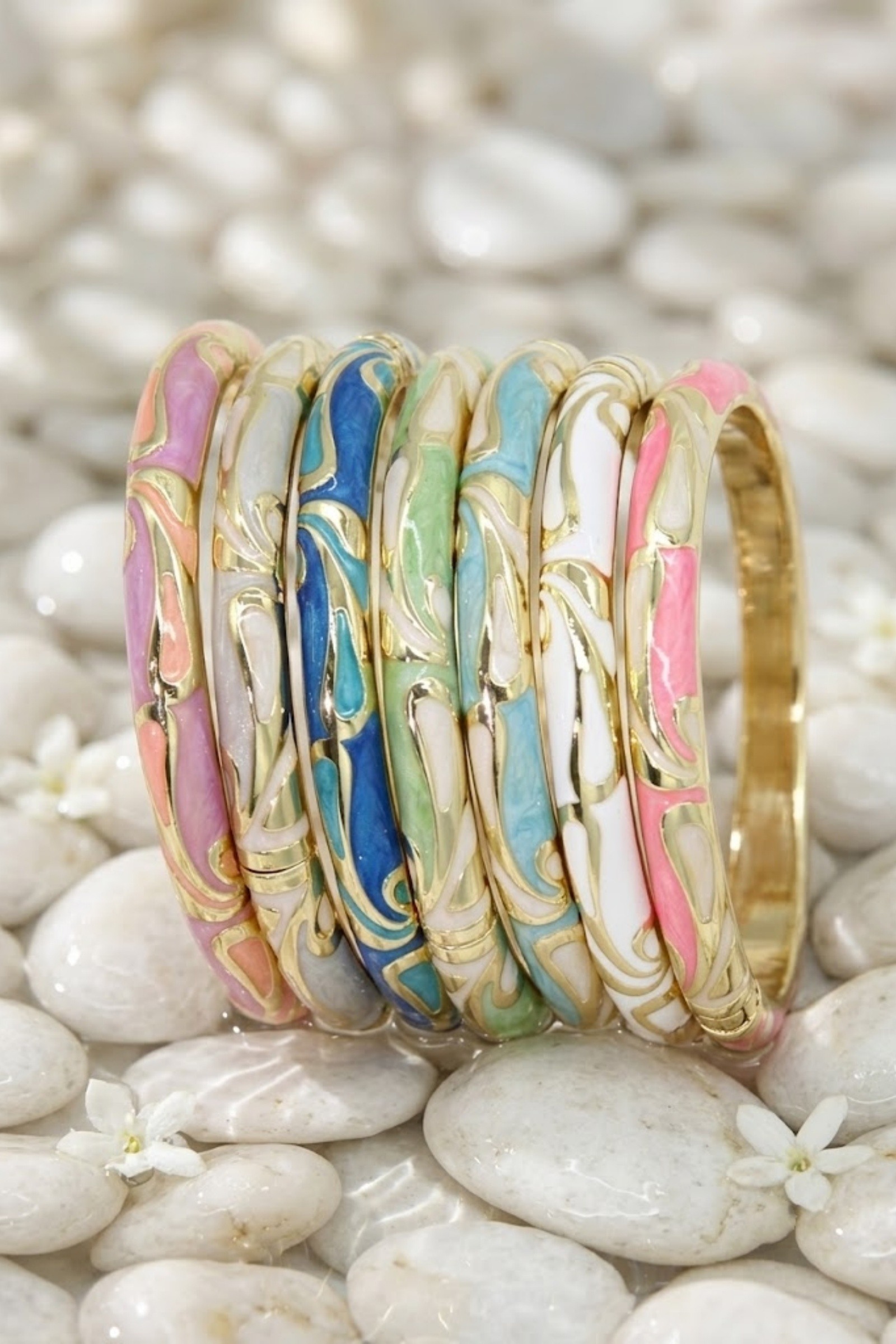Großhändler Bellissima - Thailändisches Emaille-Armband mit Strass – Farbiger Glanz
