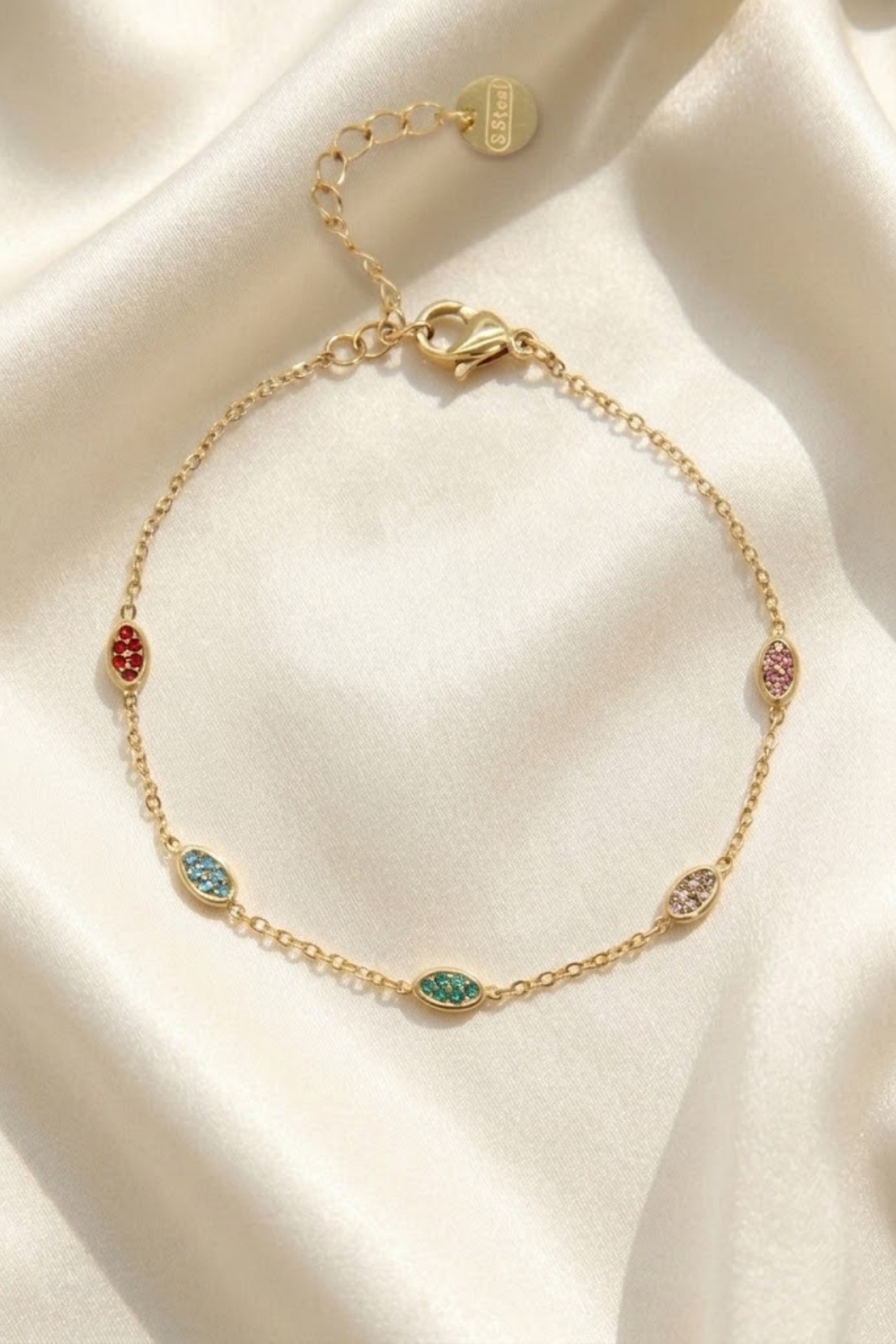 Mayorista Bellissima - Pulsera de Cristal y Acero Inoxidable – Destellos Marquesa