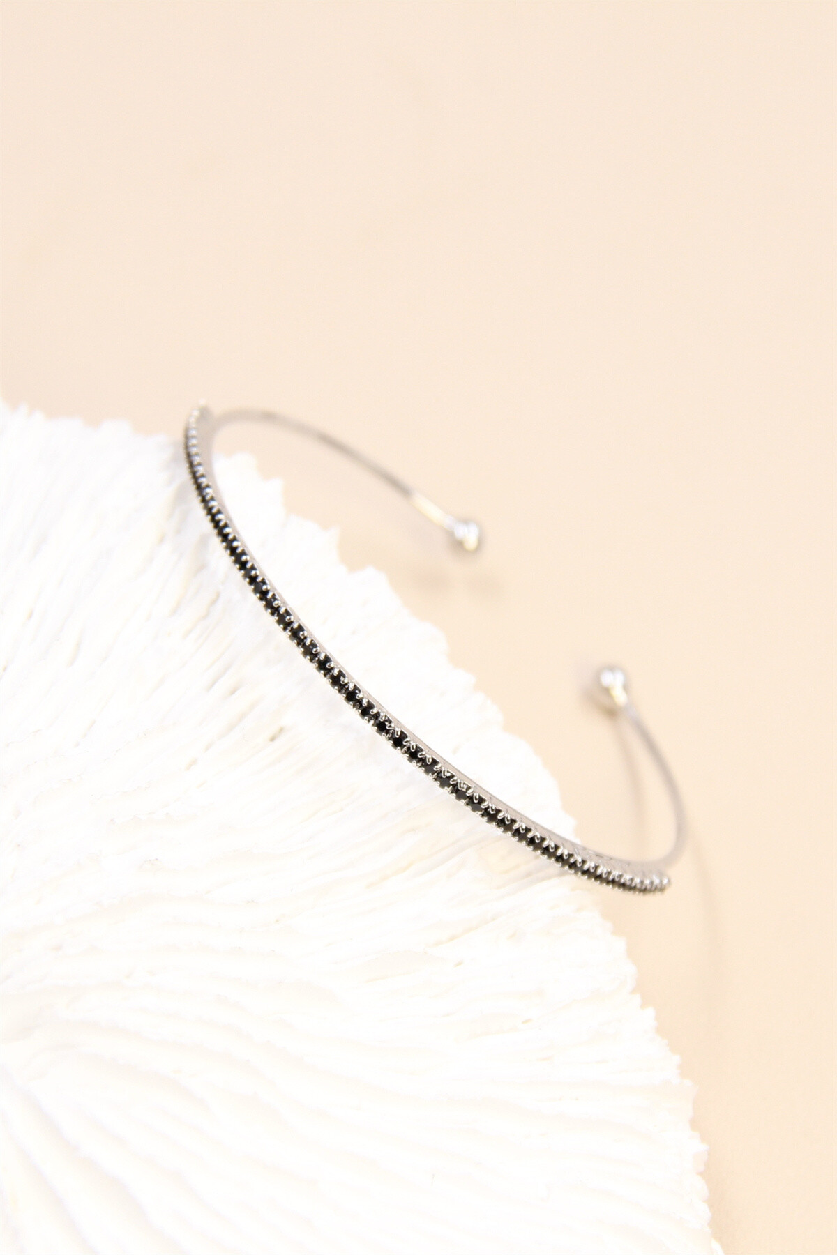 Grossiste Bellissima - Bracelet Jonc Ajustable Plaqué Rhodium- Éclat Intemporel