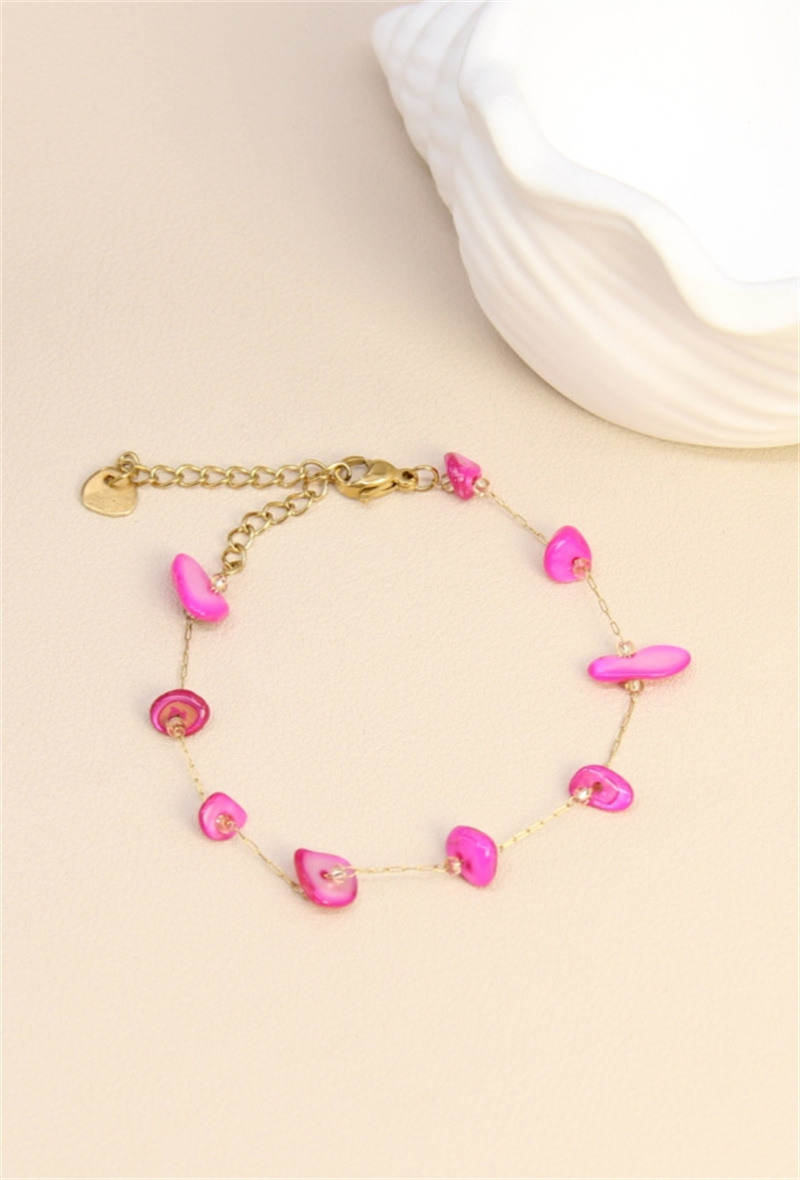 Grossiste Bellissima - Bracelet Orné de Pierre Nacre en Acier Inoxydable – Charme Multicolore