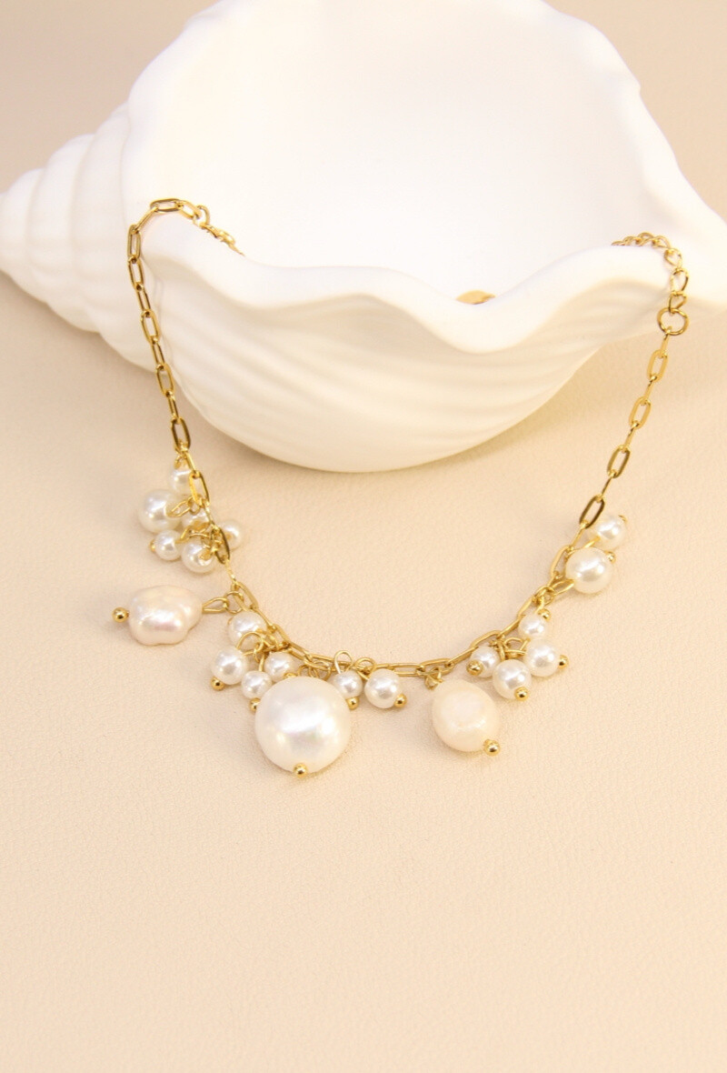 Grossiste Bellissima - Bracelet orné de perles en acier inoxydable - Élégance perlée
