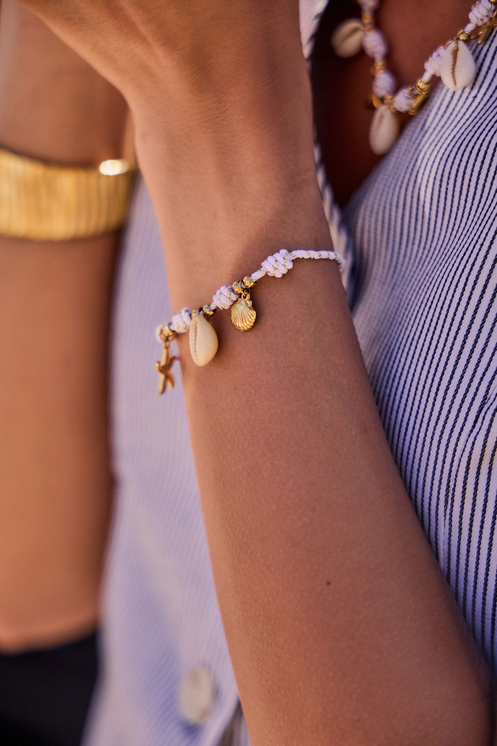 Wholesaler Bellissima - Stainless steel charm's cord bracelet - ocean elegance