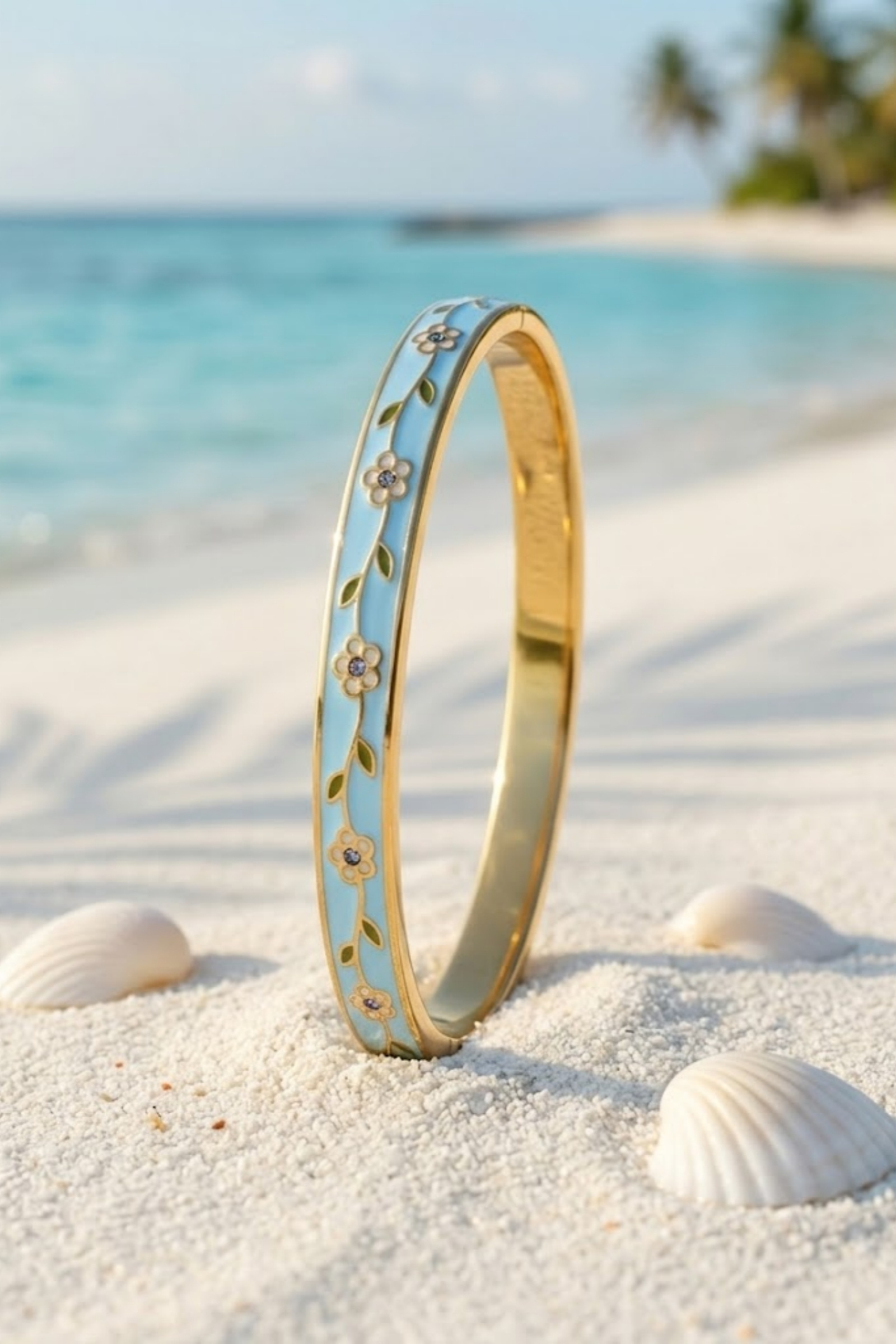 Mayorista Bellissima - Brazalete Tailandés de Flor de Acero Inoxidable Esmaltado – Disponible en Varios Colores