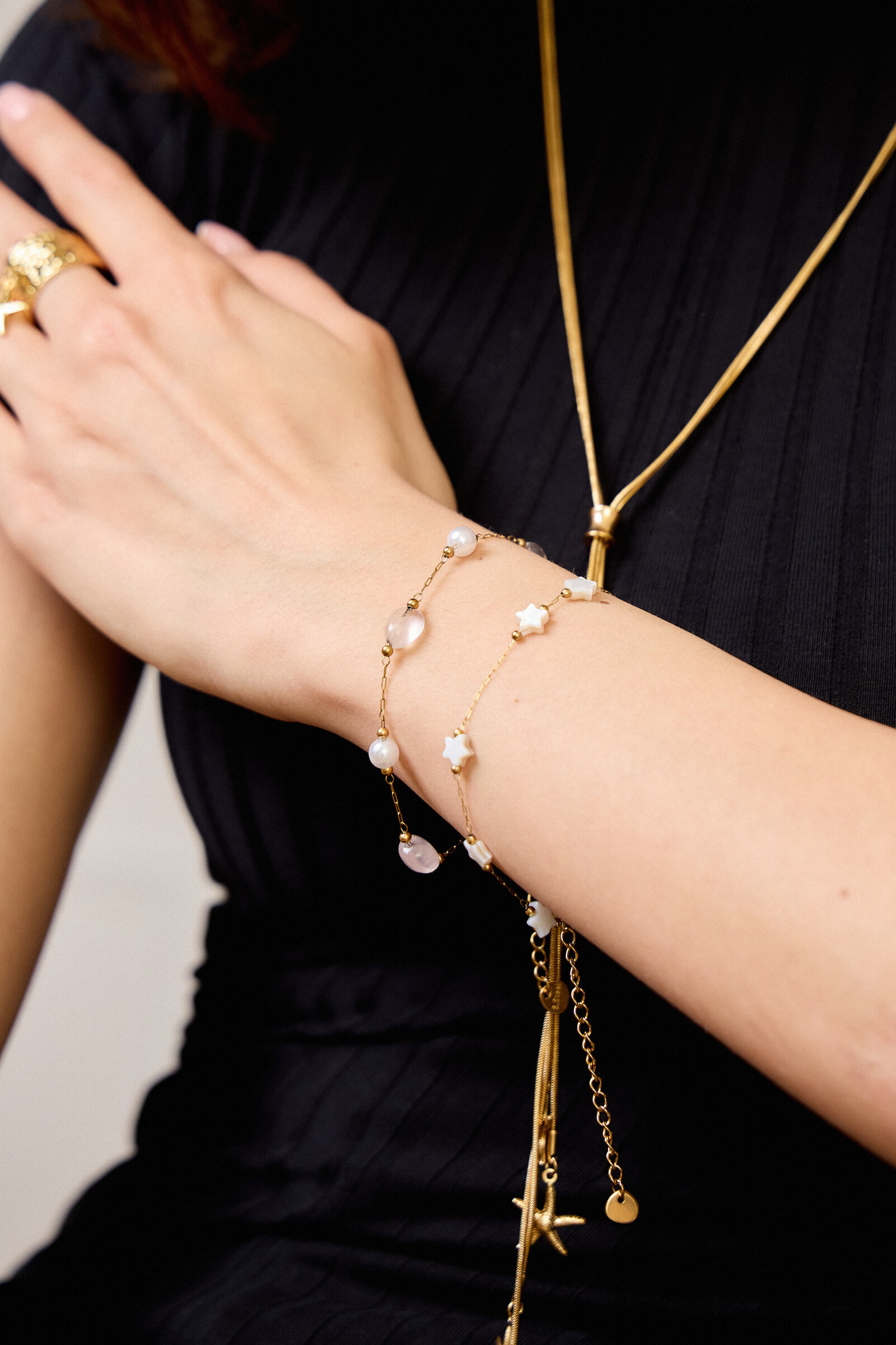 Grossiste Bellissima - Bracelet étoile en nacre – Acier inoxydable