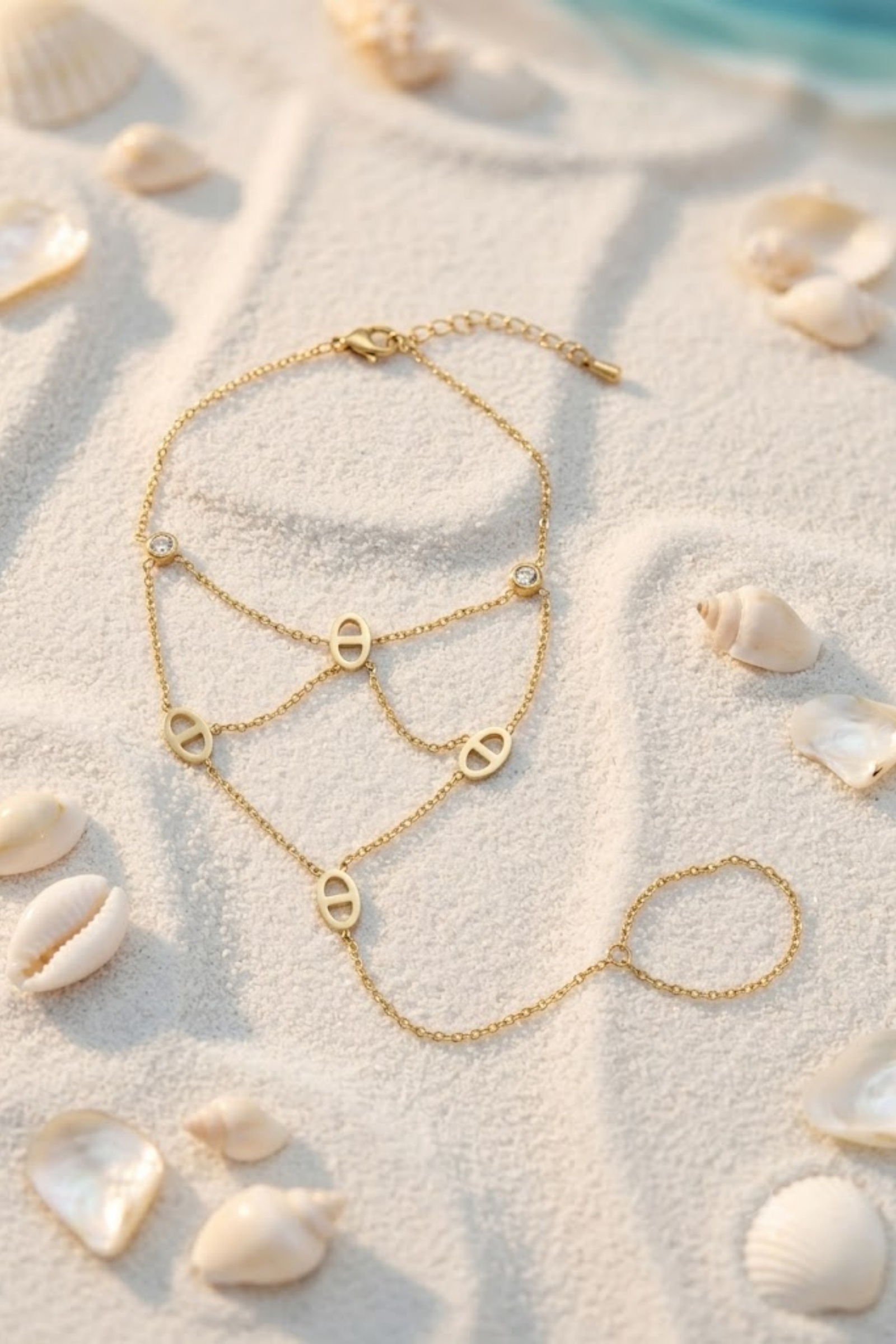 Grossiste Bellissima - Chaîne de Main Maille Marine Chic en Acier Inoxydable