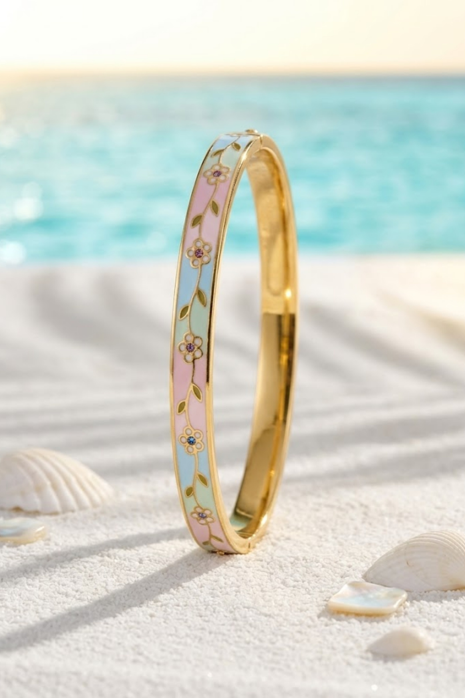 Mayorista Bellissima - Pulsera Tailandesa de Flor en Acero Inoxidable Esmaltado – Disponible en Varios Colores