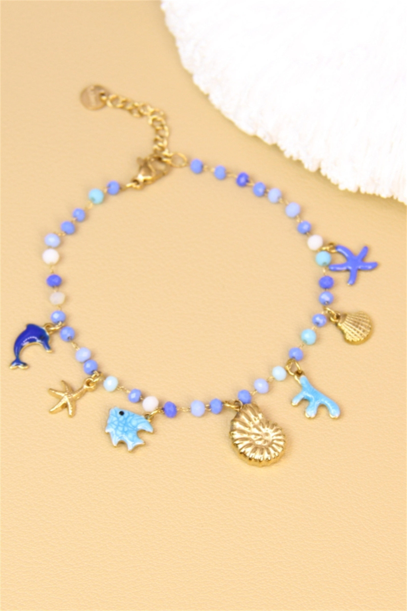 Großhändler Bellissima - Ocean Pop Armband - Meerescharms & Perlen - Edelstahl