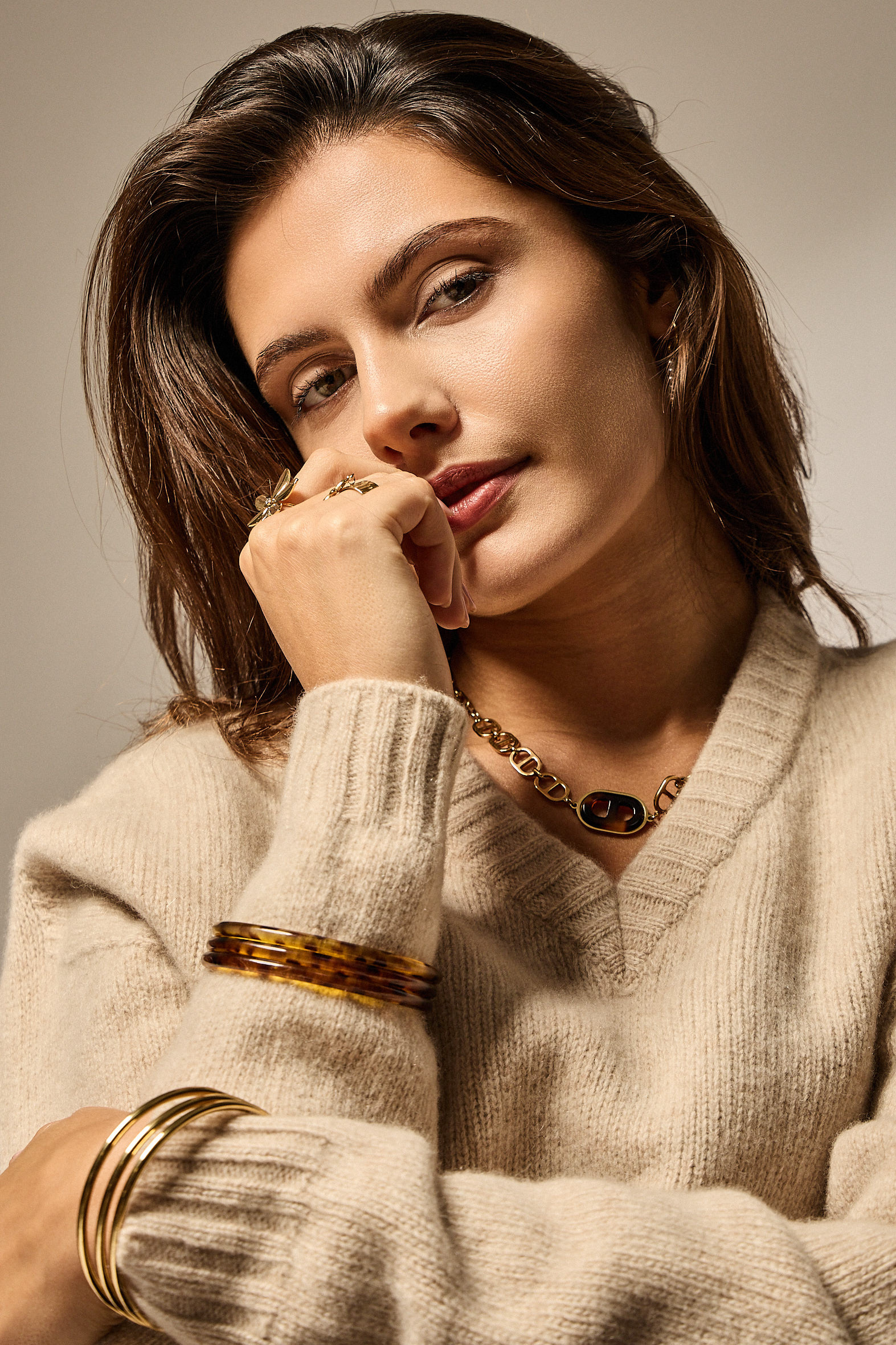 Grossiste Bellissima - Bracelet Jonc Effet Écaille – Résine Brune