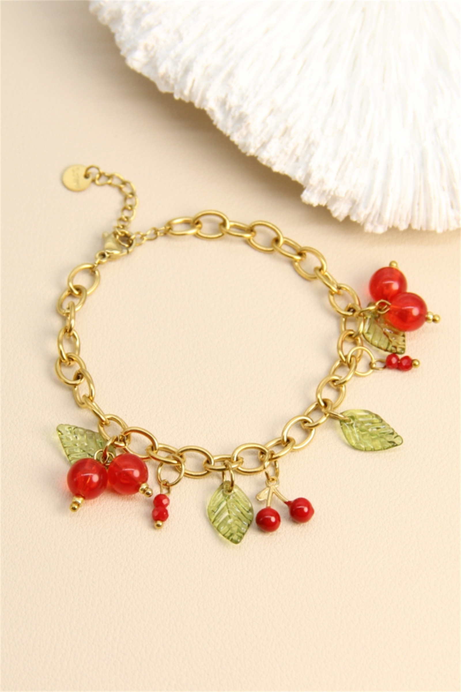 Großhändler Bellissima - Kirschen & Blätter Armband - Der herbe Charme
