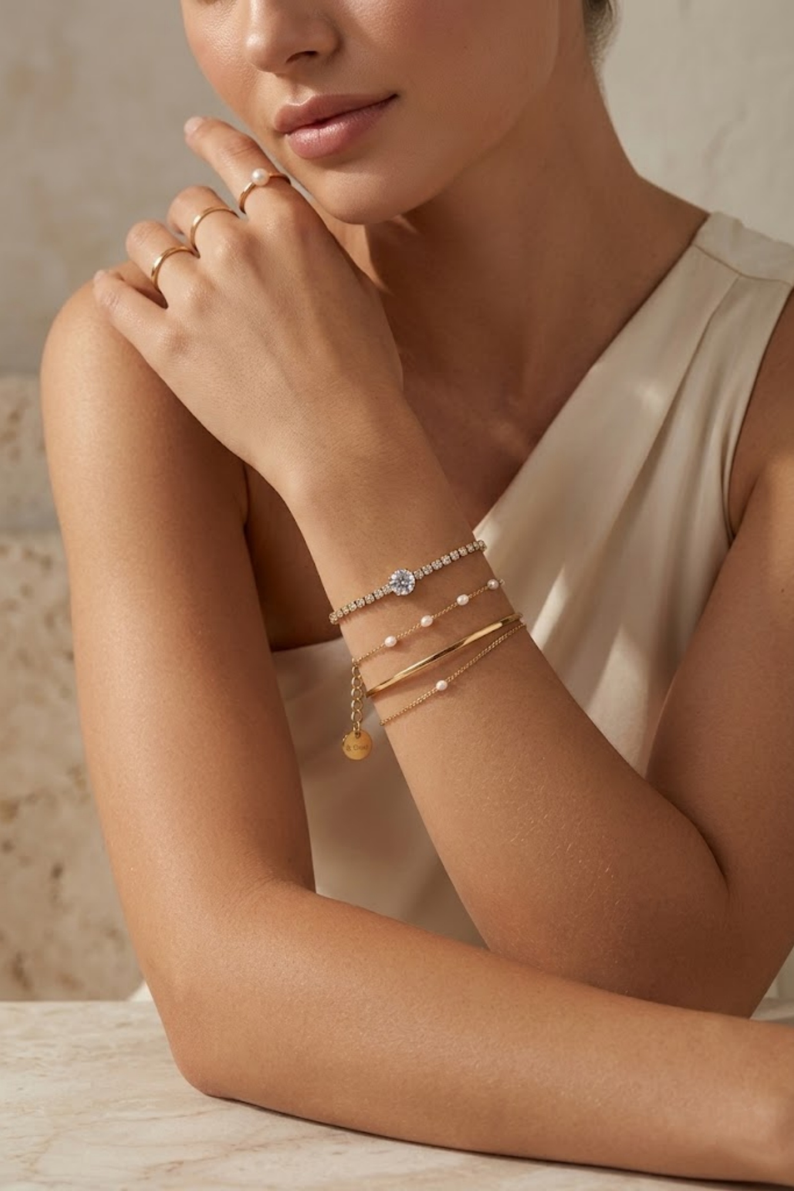 Grossiste Bellissima - Bracelet Pavé Strass – Acier Inoxydable Élégant