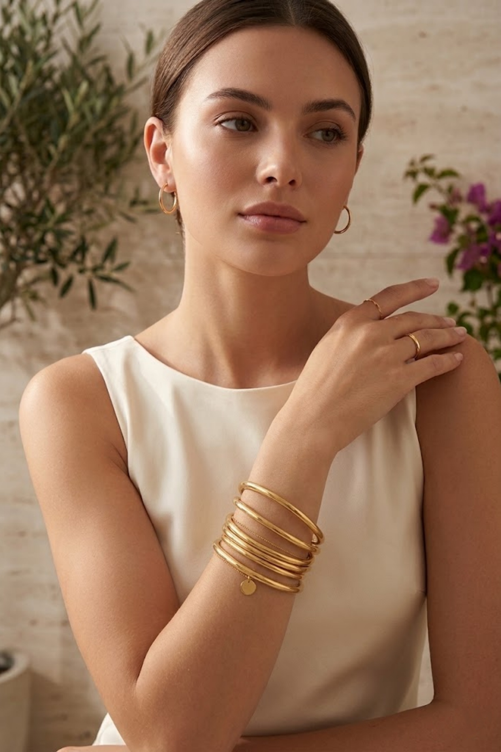 Grossiste Bellissima - Bracelet Jonc Doré – Acier Inoxydable Élégant
