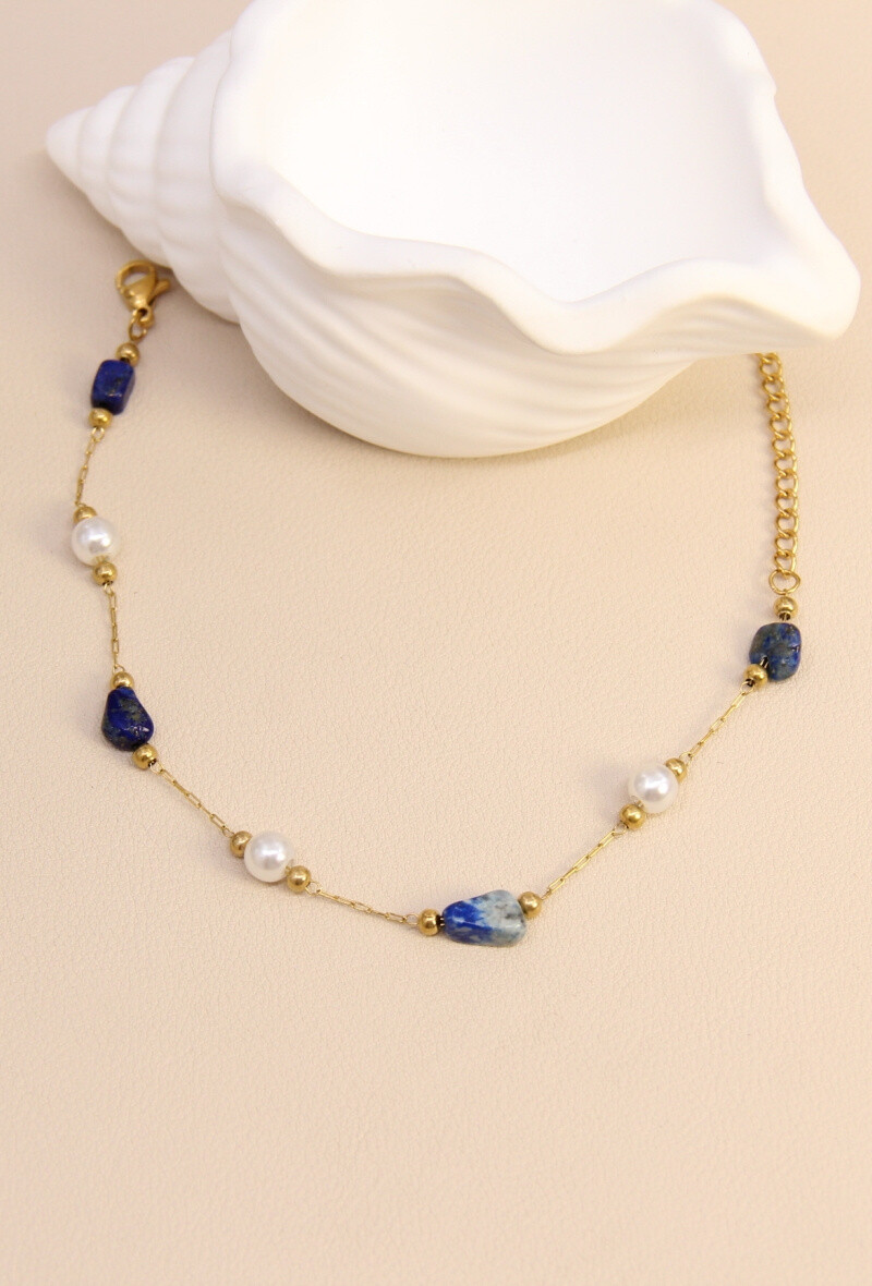 Mayorista Bellissima - Pulsera de piedra y perla: elegancia natural en acero inoxidable