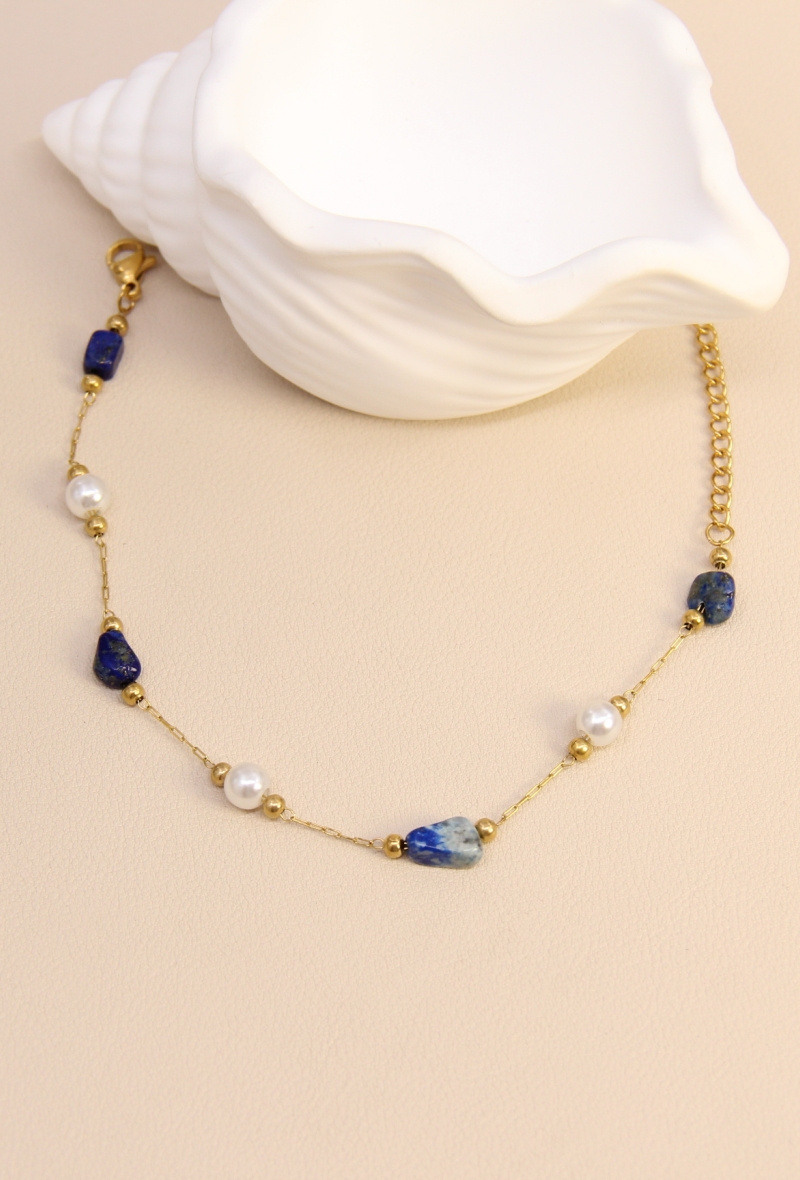 Grossiste Bellissima - Bracelet Pierre & Perle – Élégance Naturelle en Acier Inoxydable