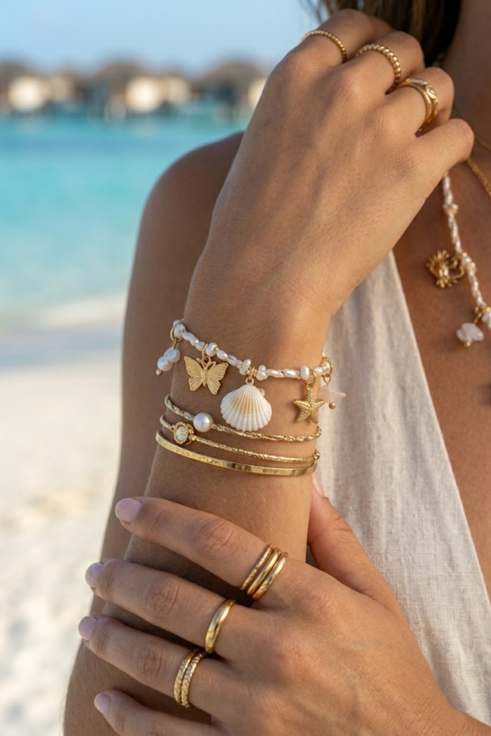 Grossiste Bellissima - Bracelet Corde Charms Marin en Acier Inoxydable