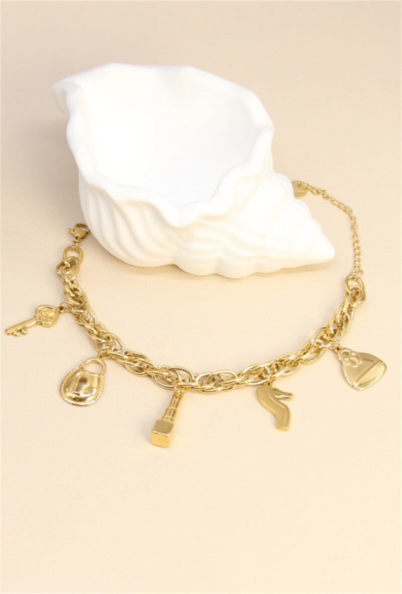 Grossiste Bellissima - Bracelet Orné de Breloque en Acier Inoxydable – Charme Élégant