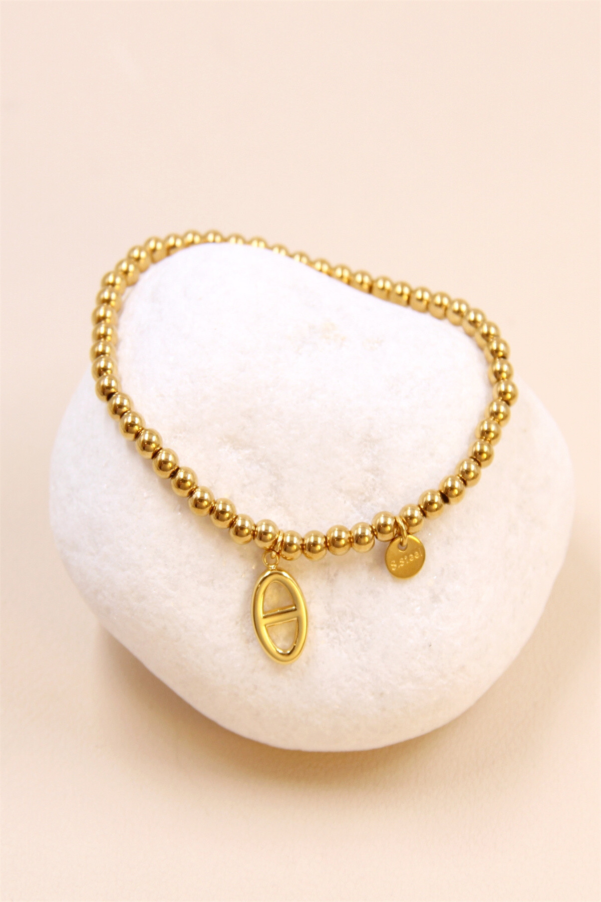 Grossiste Bellissima - Bracelet perle élastique en acier inoxydable élégant