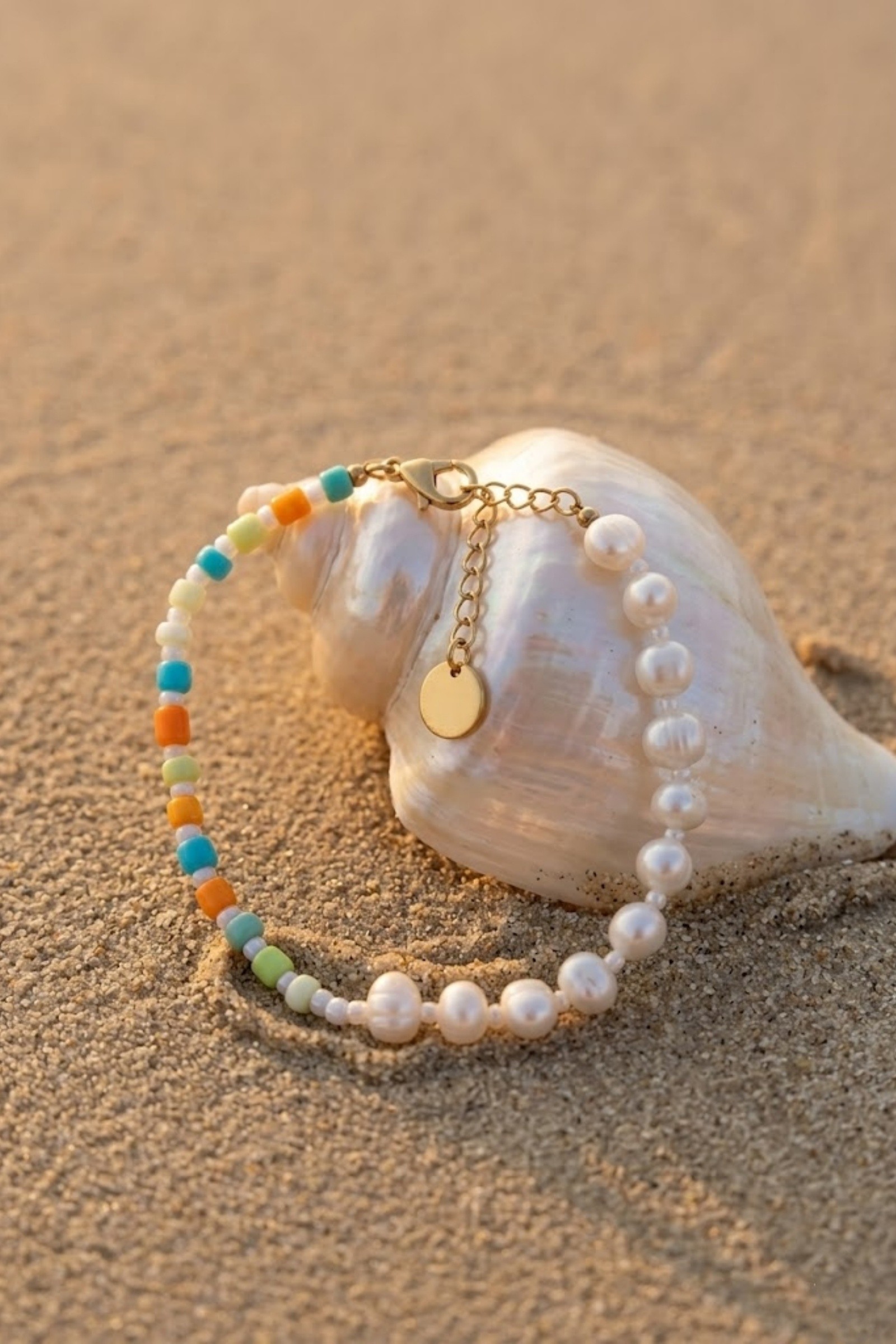 Grossiste Bellissima - Bracelet Perle Douce Asymétrique Acier Inoxydable – Style Chic & Coloré