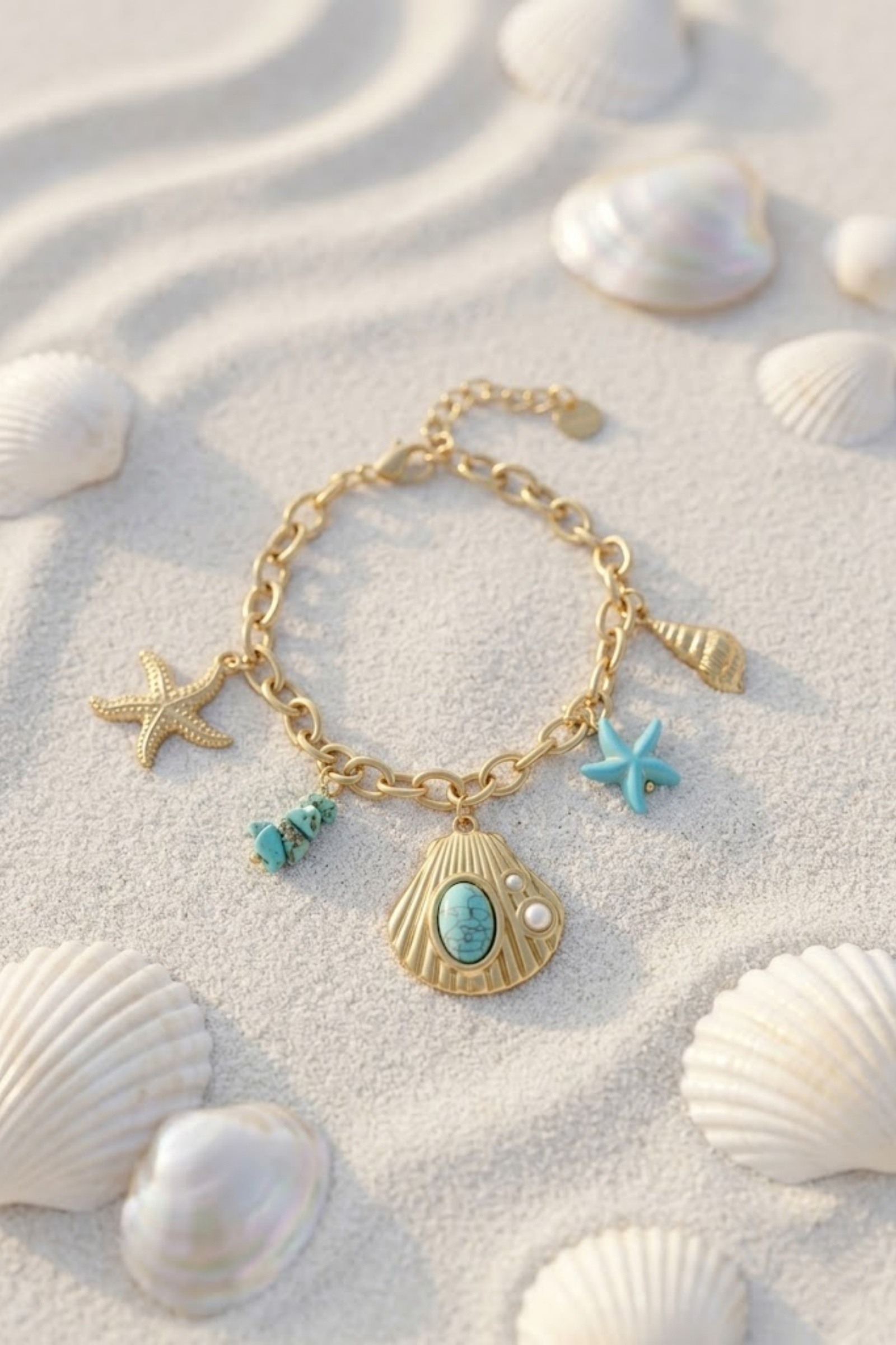 Mayorista Bellissima - Pulsera de Charms de Concha Marina – Espíritu Océano Chic