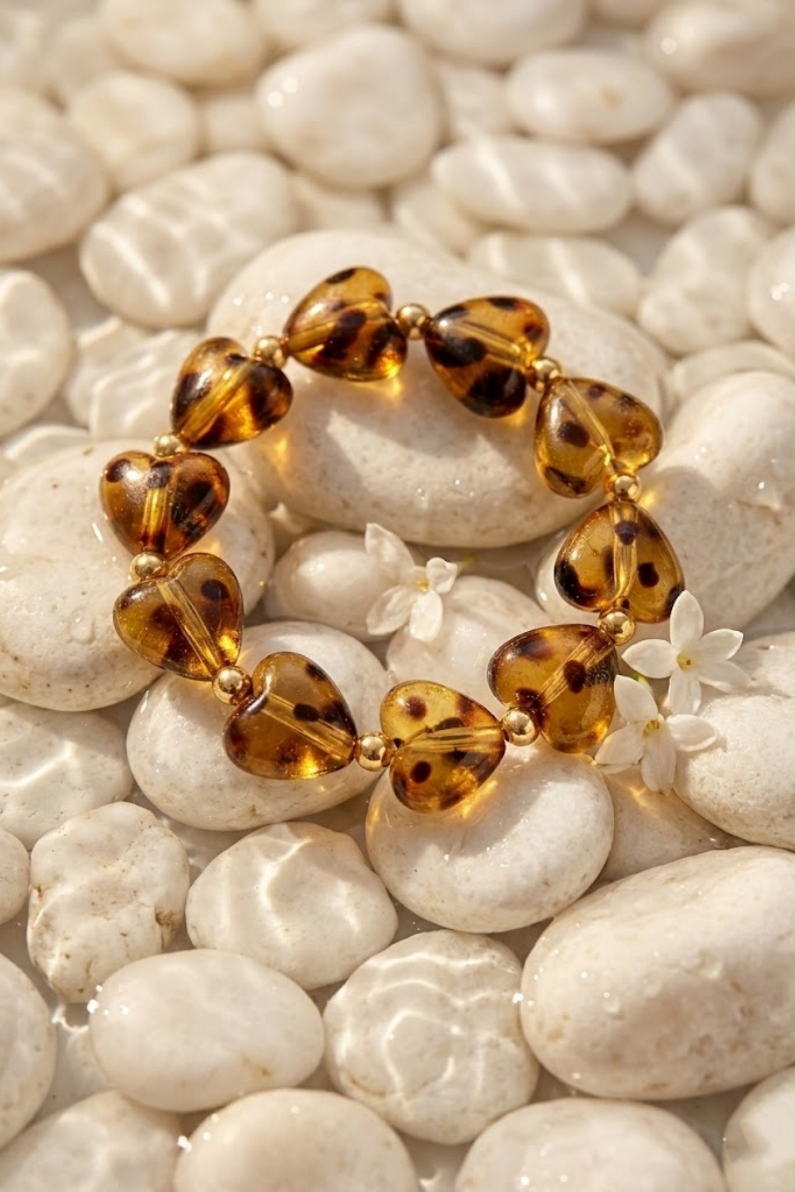 Mayorista Bellissima - Pulsera de Corazón de Resina y Acero Inoxidable – Colorida y a la Moda
