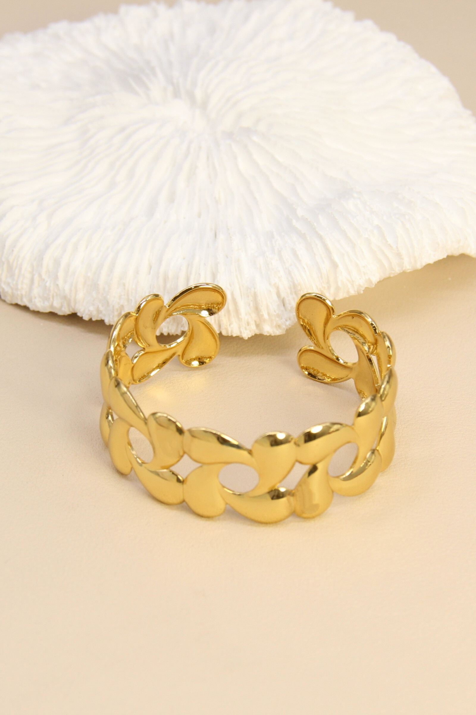 Grossiste Bellissima - Bracelet Jonc Doré Gouttes – Acier inoxydable, élégant et tendance