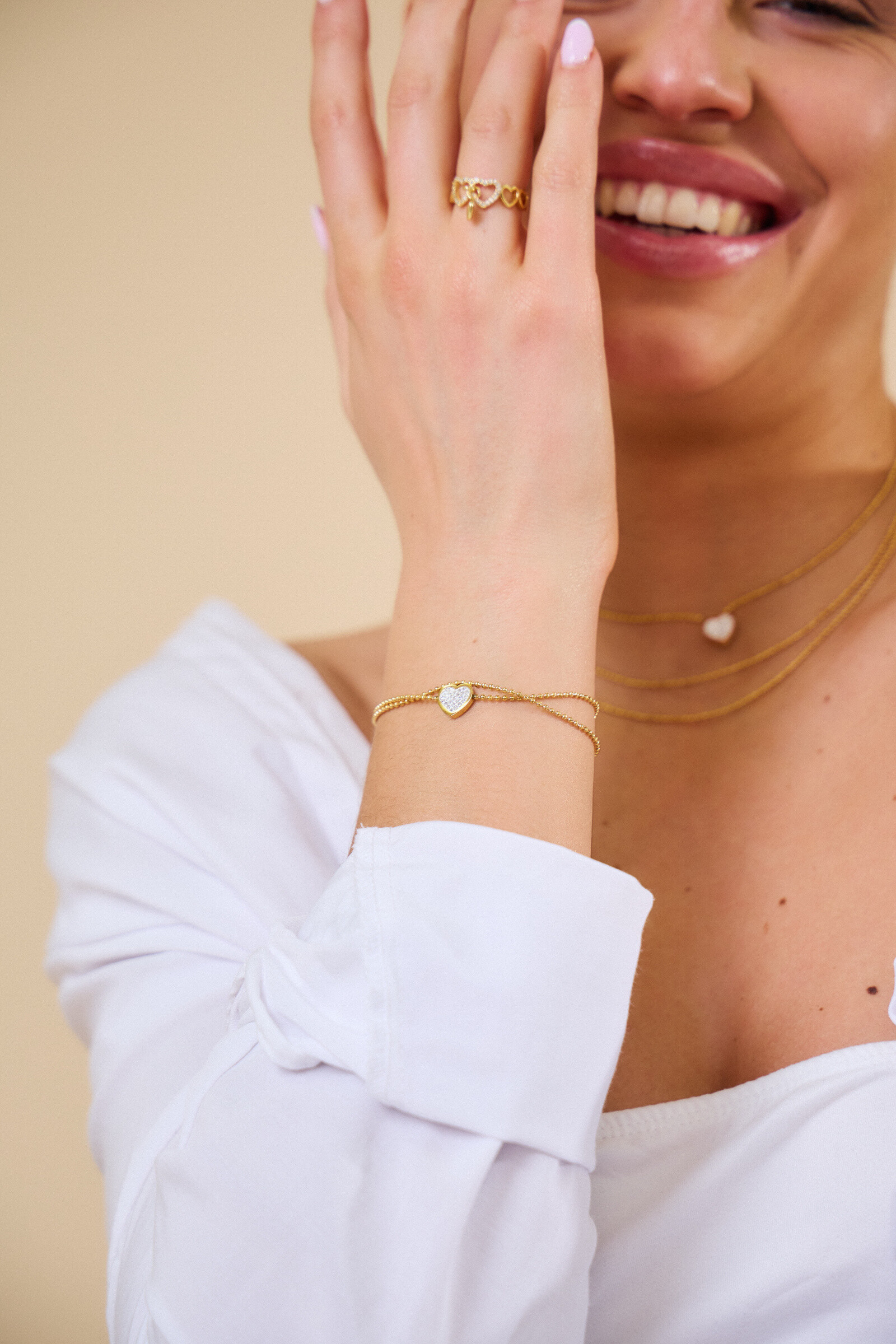 Grossista Bellissima - Bracciale a cuore multi -spensierato in inossità di acciaio inossidabile - amore e luminosità