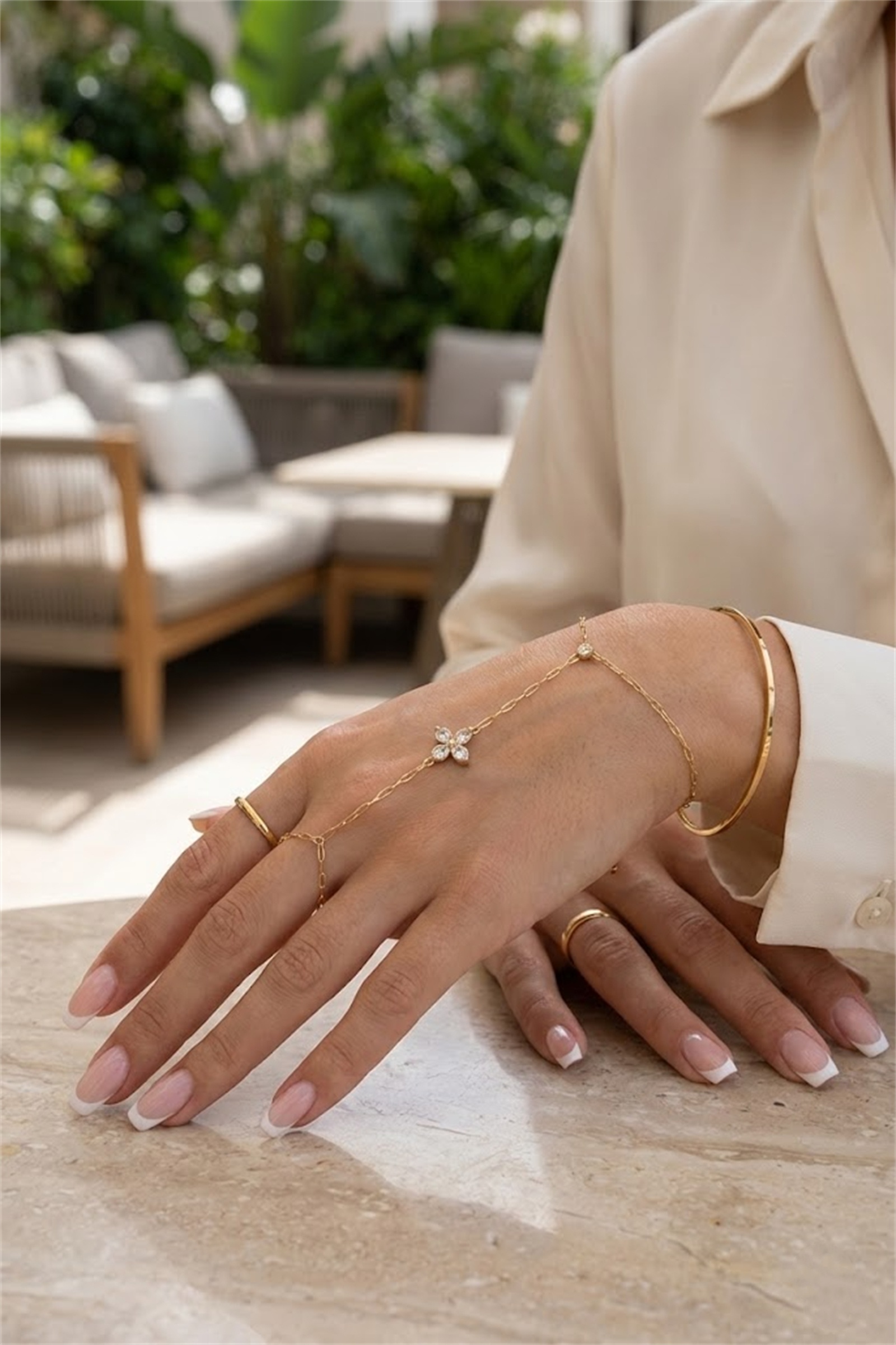 Grossiste Bellissima - Bracelet Main Bracelet Bague Boucle Marine en Acier Inoxydable – Raffinement & Féminité