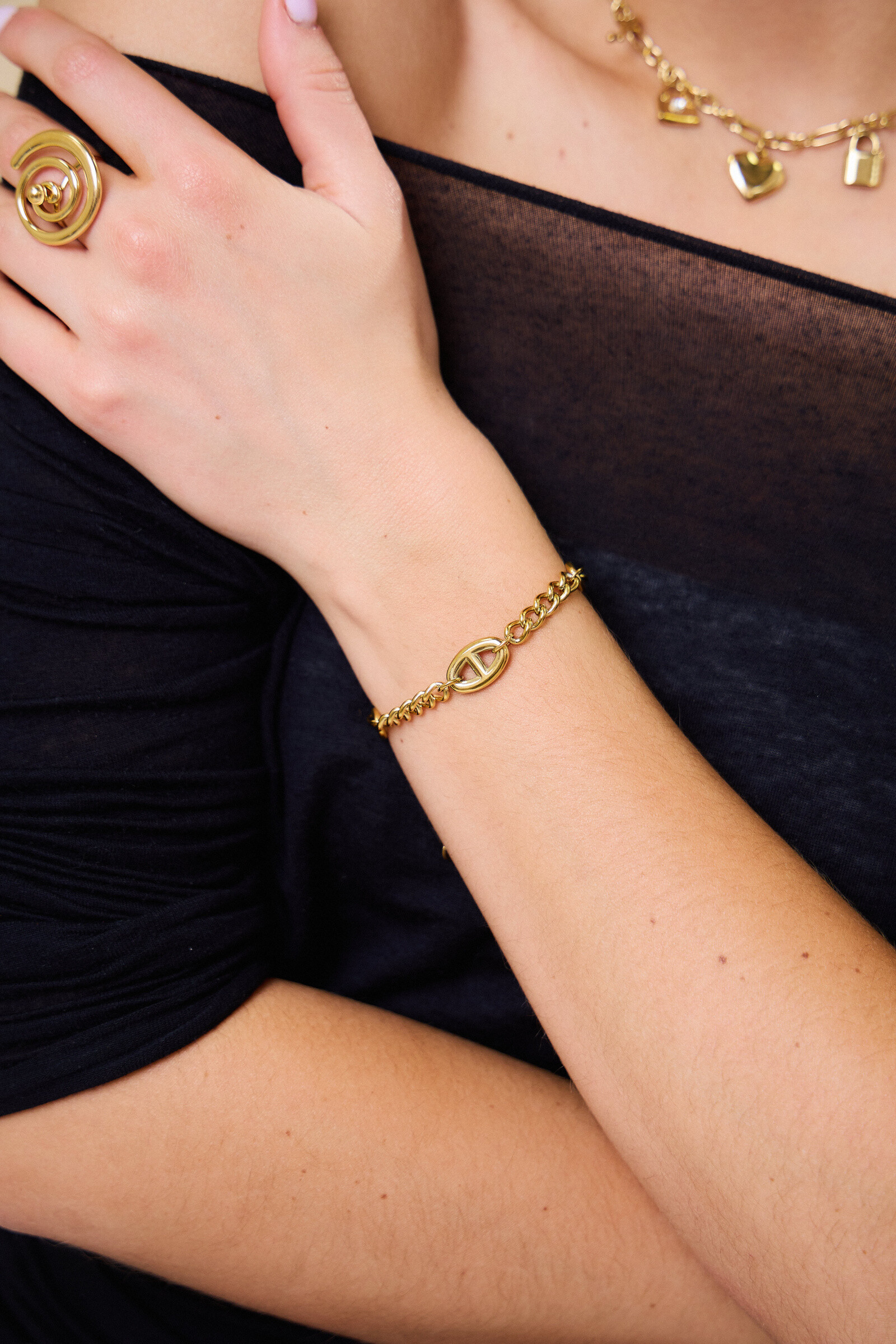 Grossista Bellissima - Bracciale di collegamento in acciaio inossidabile - Eleganza moderna