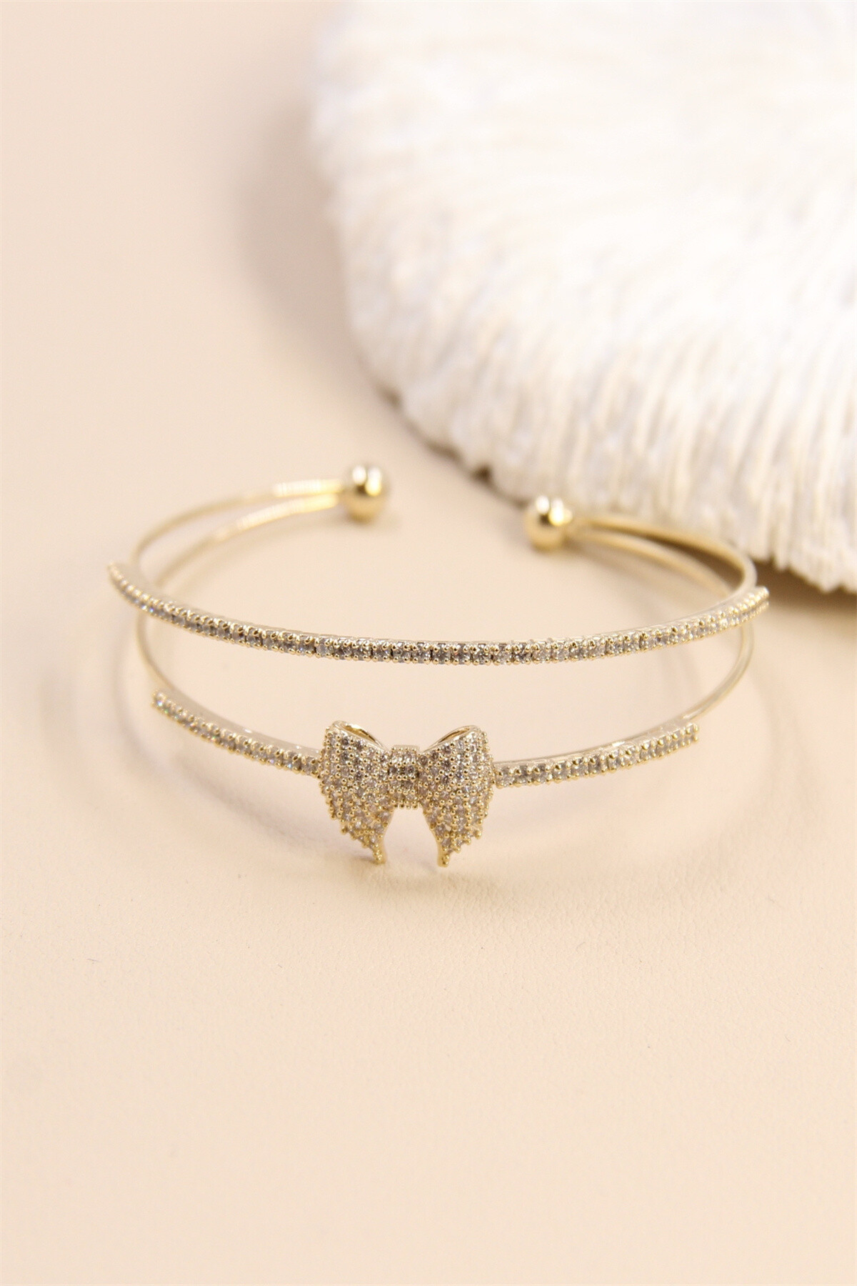 Grossista Bellissima - Jank Bracelet Wok Tie Rhodium Rhinestone