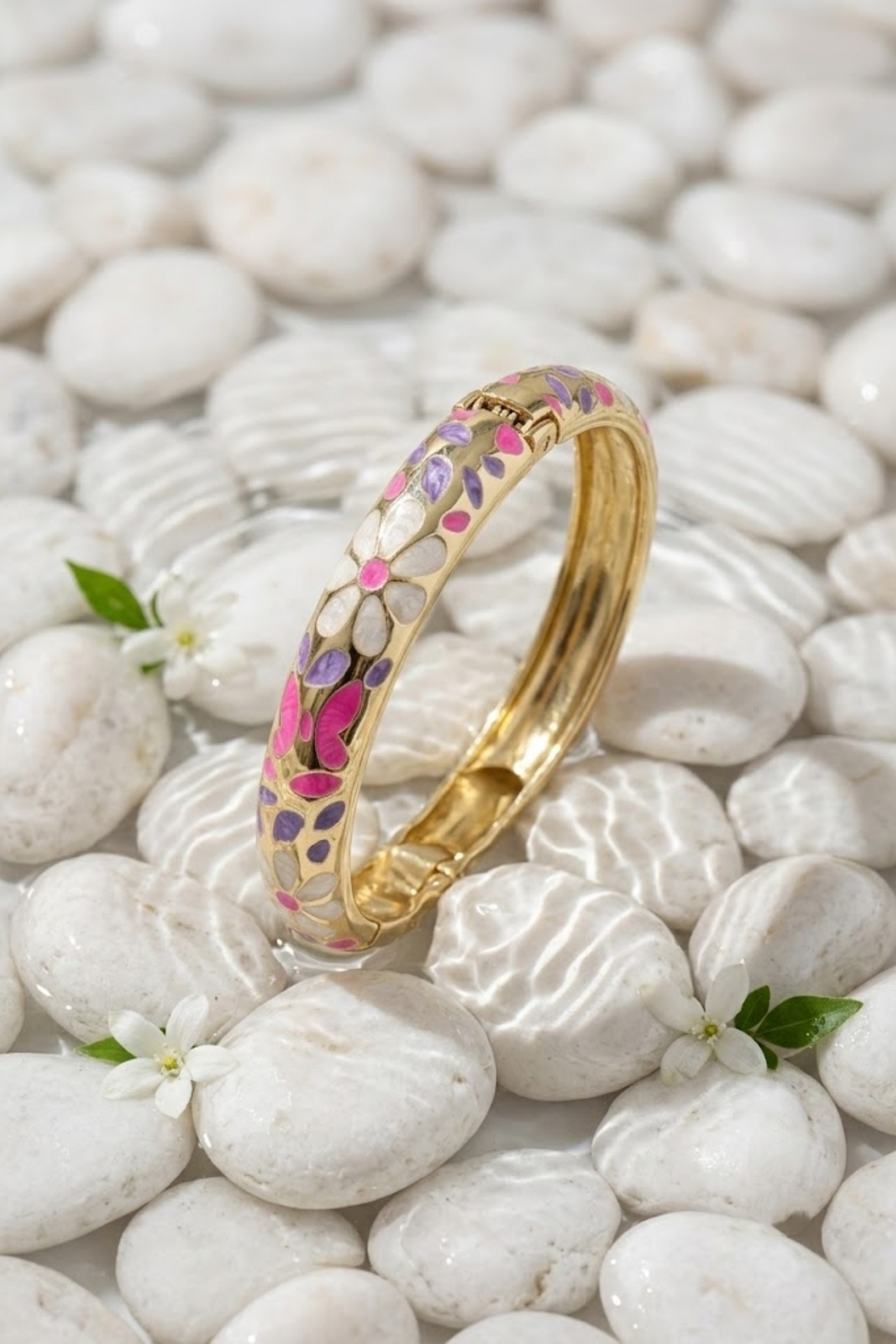 Großhändler Bellissima - Thailändisches Emaille-Blumenarmband – Bohemian Glanz