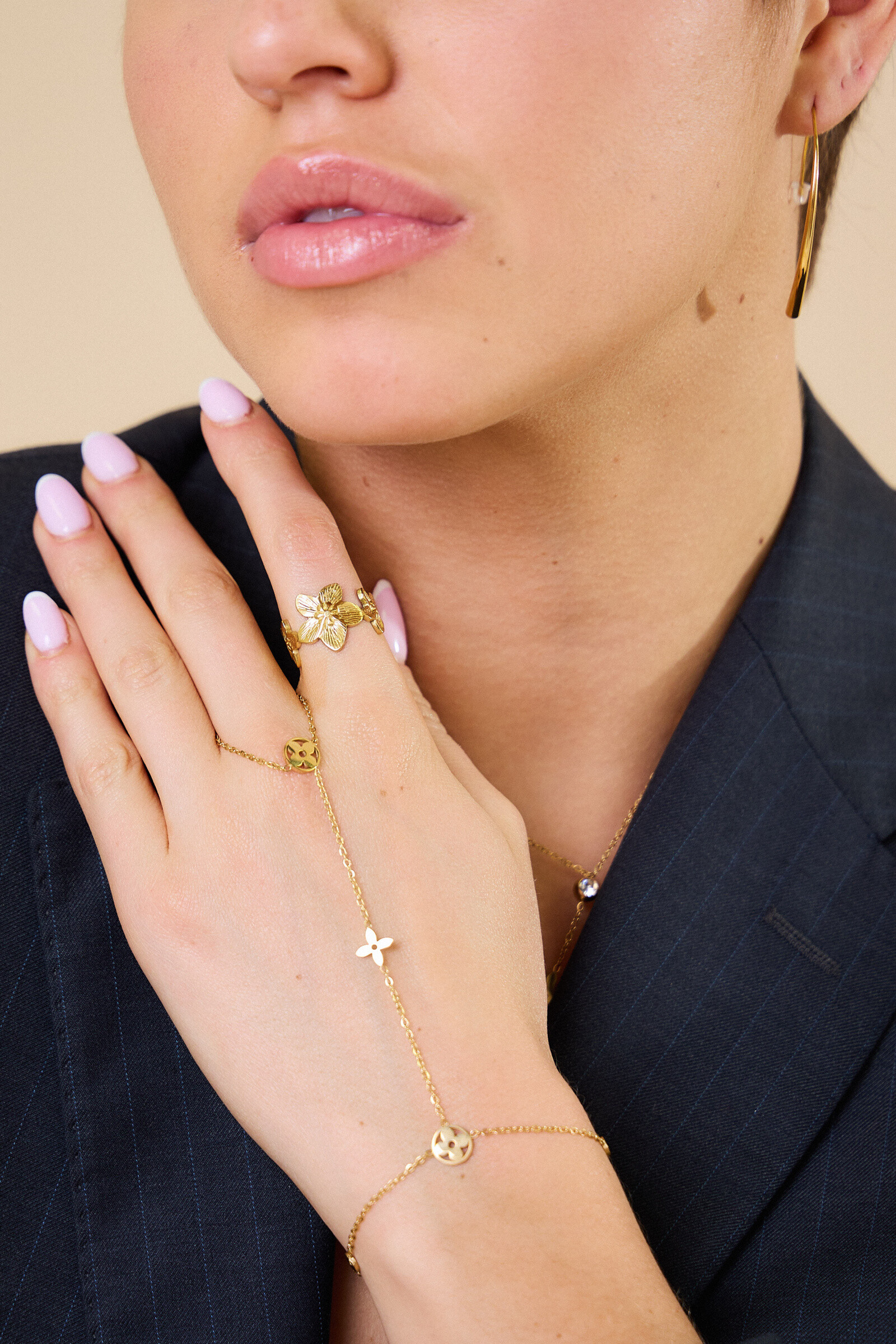 Grossiste Bellissima - Bracelet Bague Élégance en Acier Inoxydable