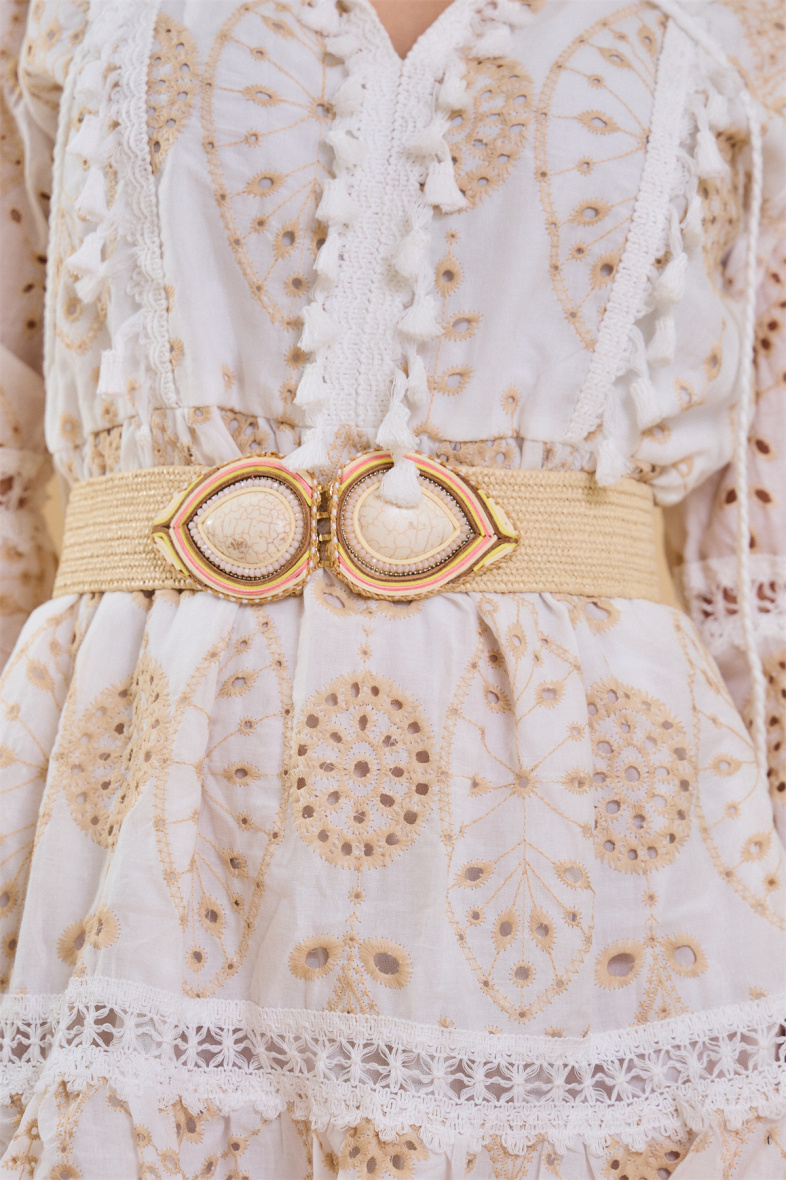 Wholesaler Bellissima - Elastic belt with stone buckle decorated with shell