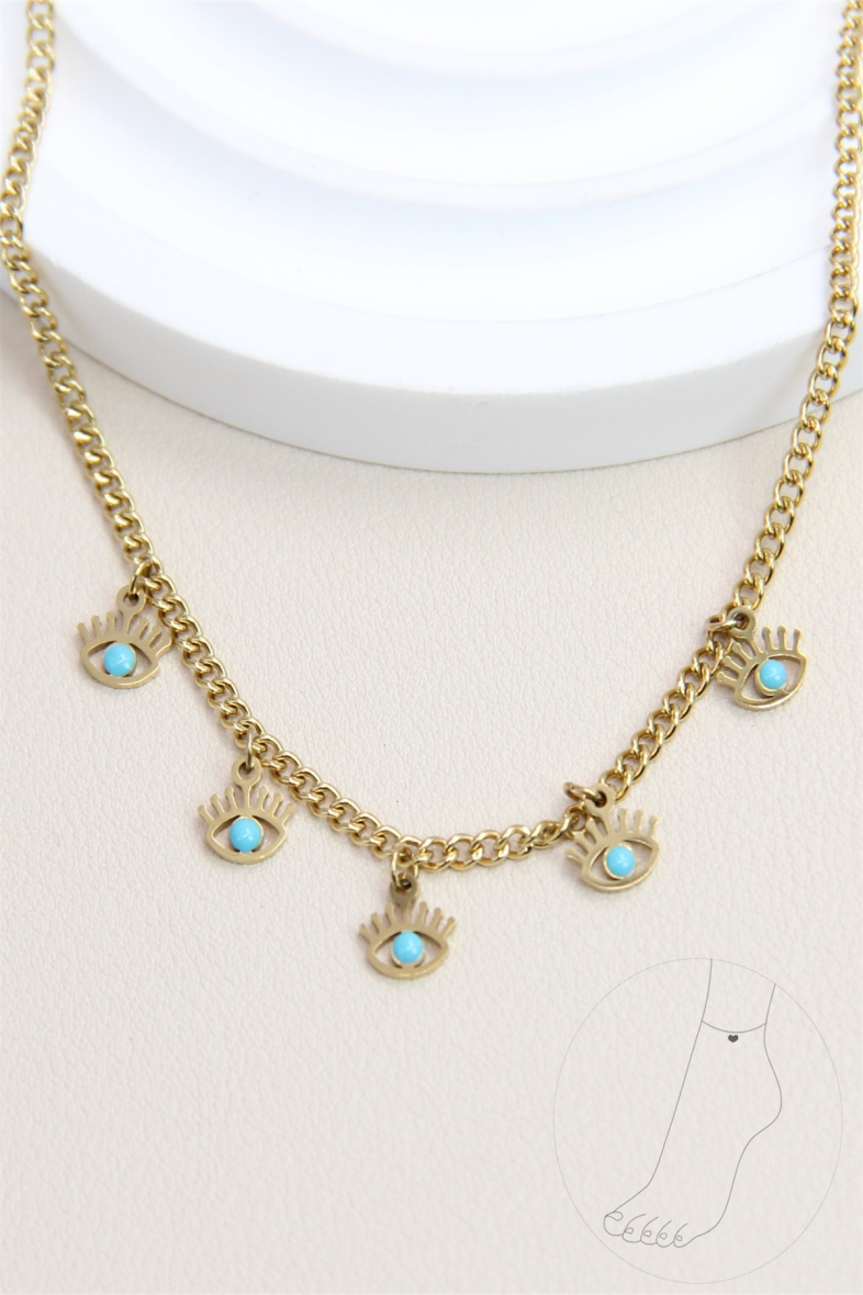 Wholesaler Bellissima - Shiny stainless steel eye anklet