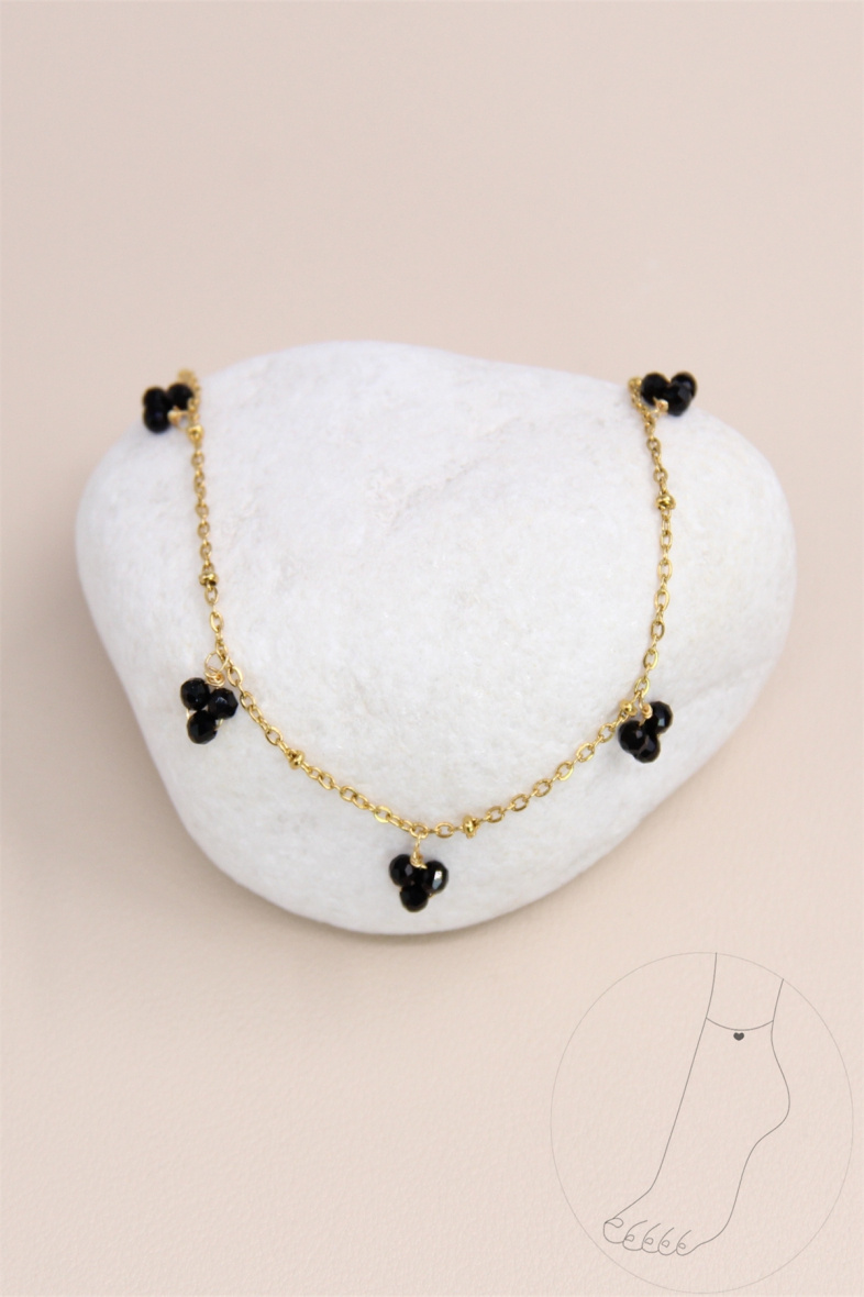 Wholesaler Bellissima - Shiny pearl anklet in stainless steel
