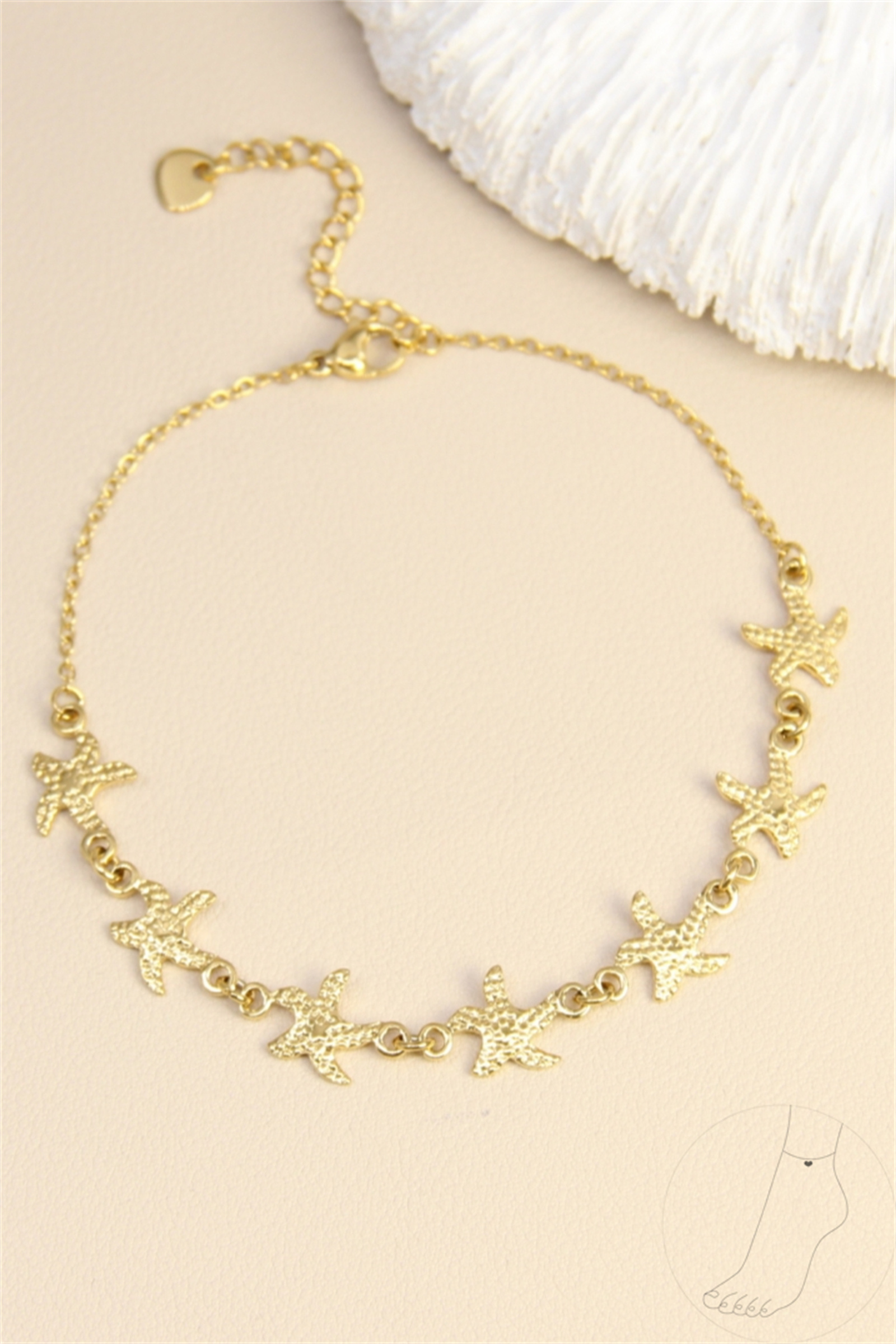 Wholesaler Bellissima - Ankle chain Starfish - stainless steel