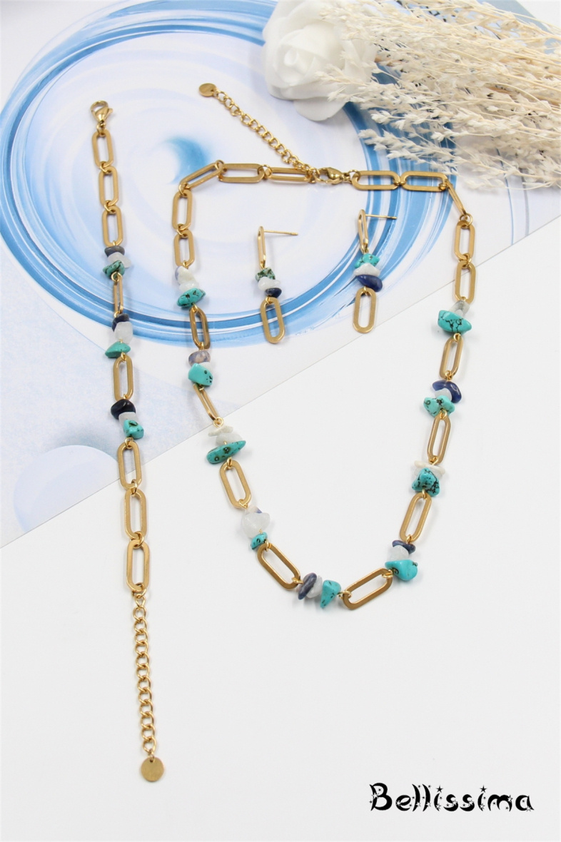 Wholesaler Bellissima - Stainless steel stone mesh necklace