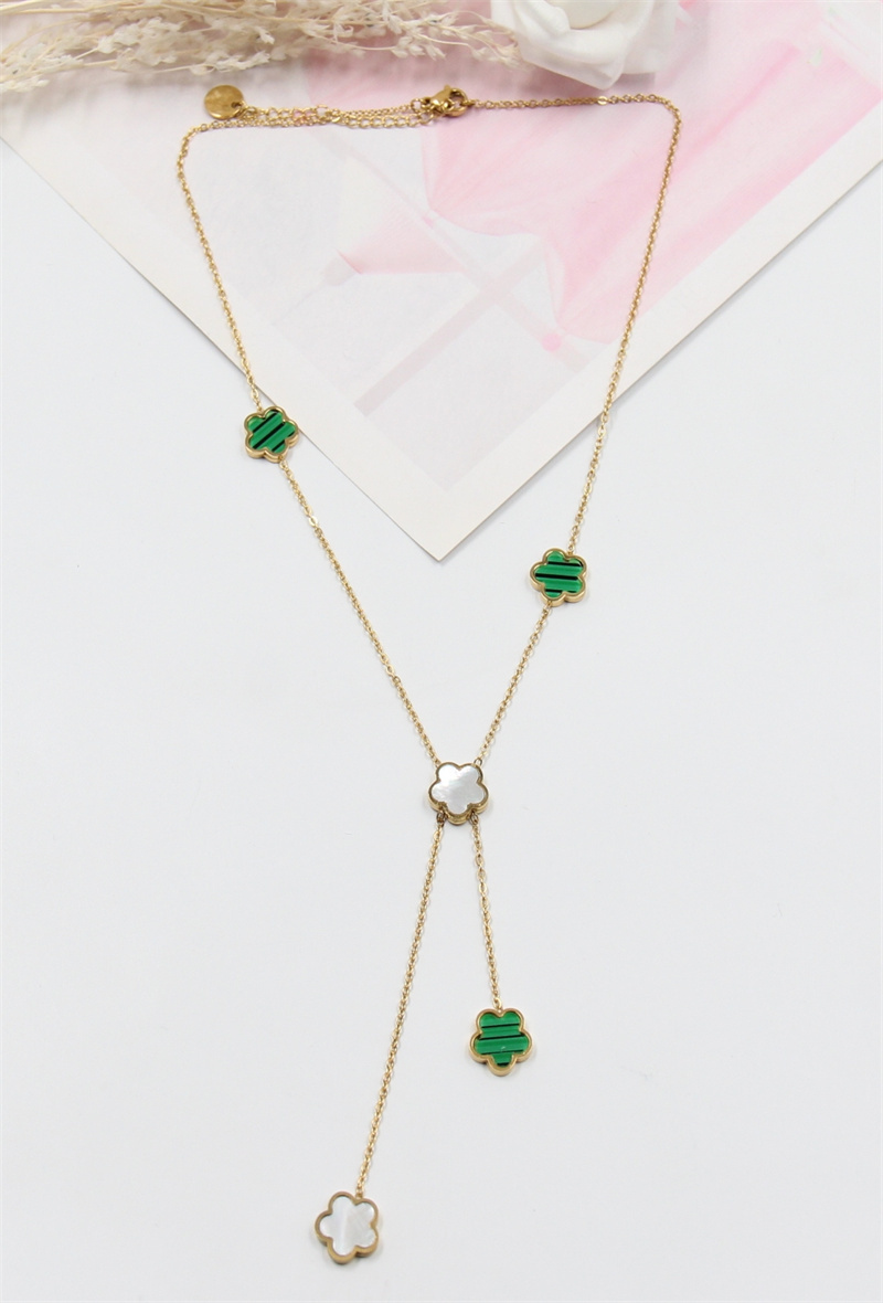 Mayorista Bellissima - Collar de trébol de acero inoxidable