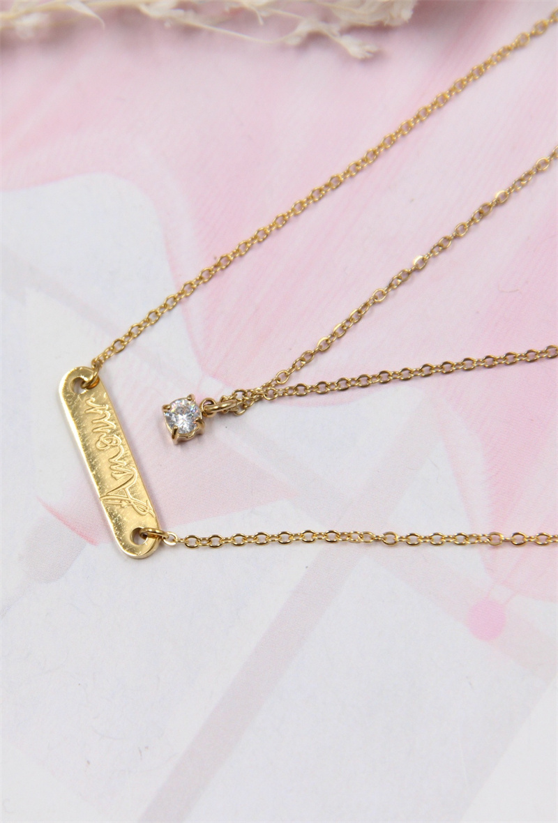 Mayorista Bellissima - Collar de cruz de strass de acero inoxidable