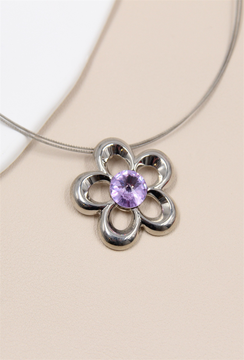 Mayorista Bellissima - Collar de cable de acero inoxidable con cristales