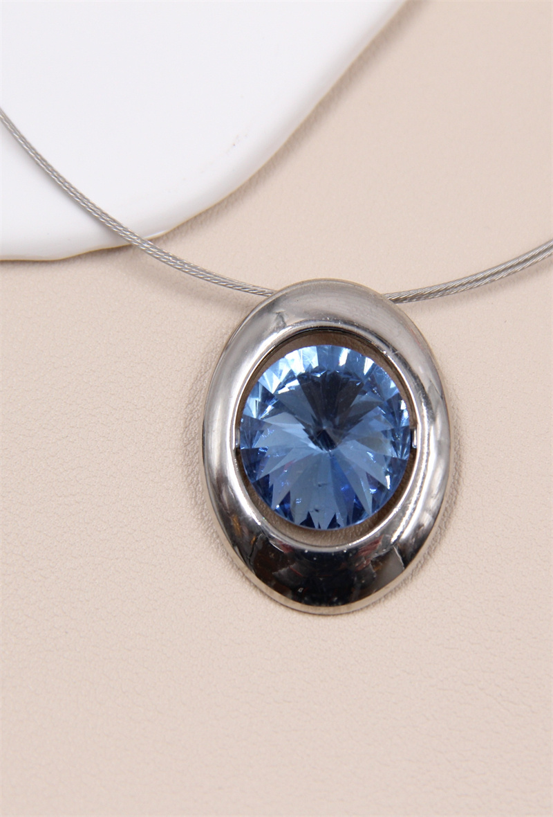 Mayorista Bellissima - Collar de cable de acero inoxidable con cristales