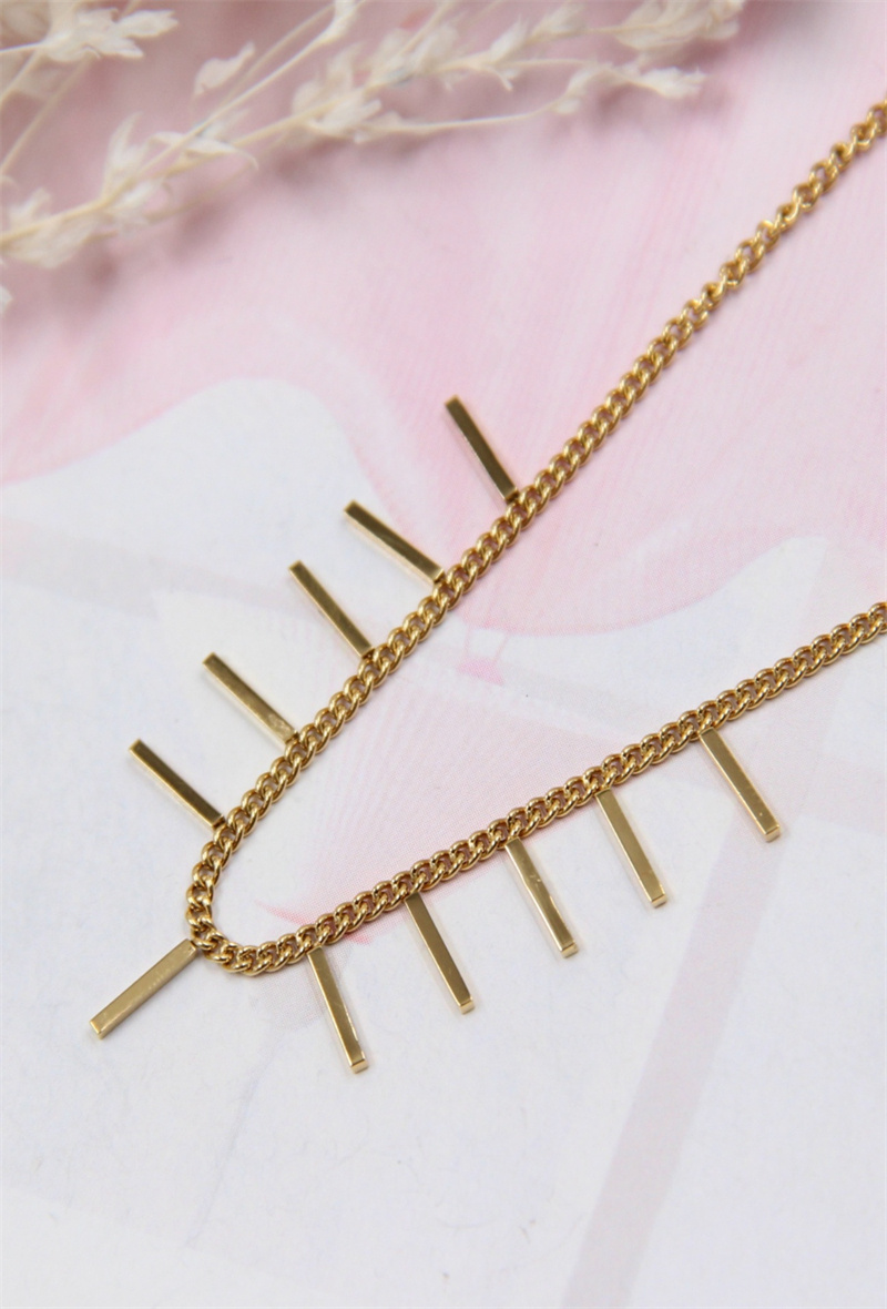 Mayorista Bellissima - Collar de flecos de malla de acero inoxidable