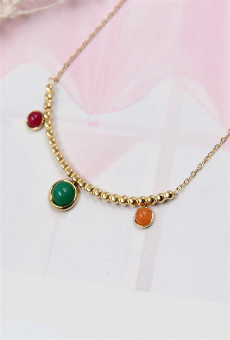 Mayorista Bellissima - Collar de piedras de acero inoxidable