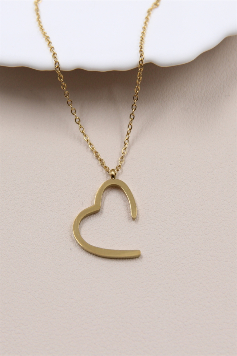 Mayorista Bellissima - Collar de corazón abierto de acero inoxidable