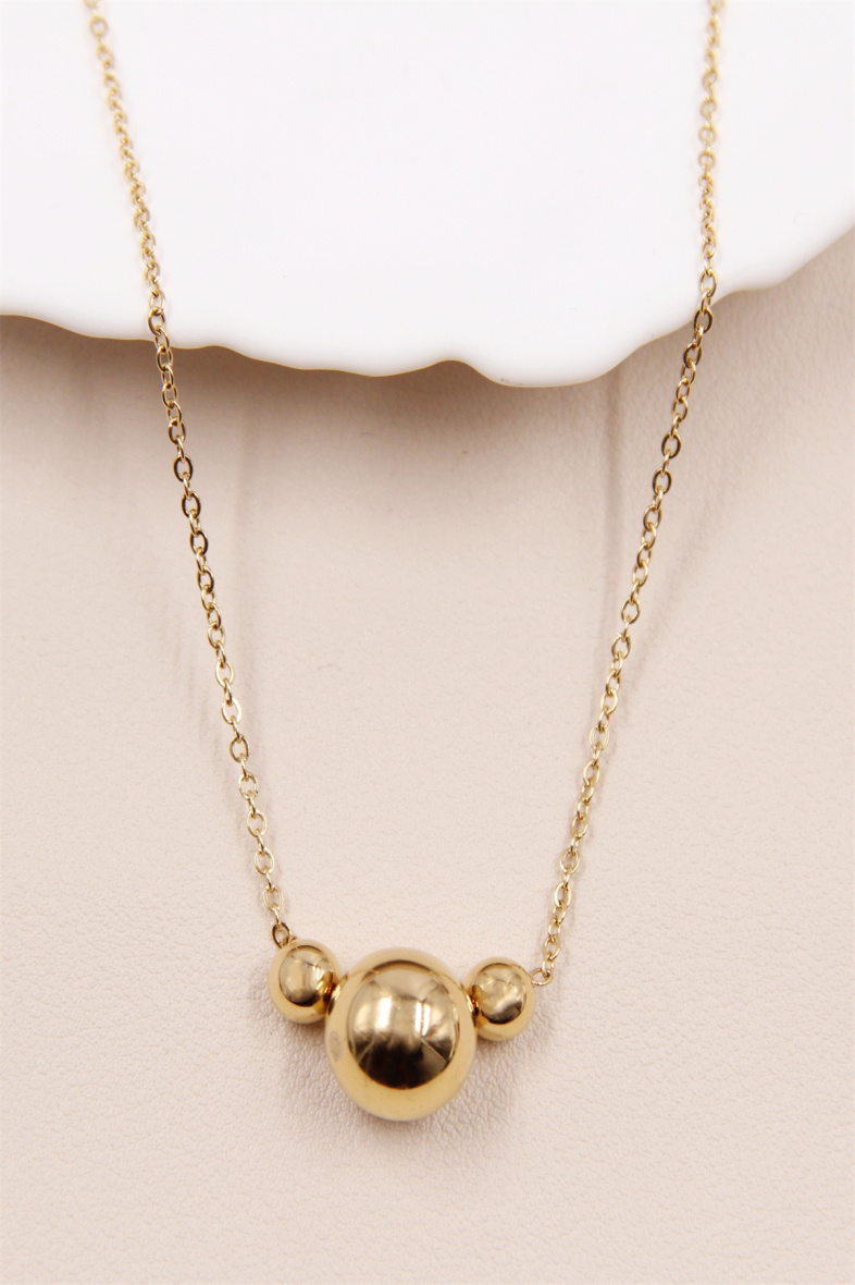 Mayorista Bellissima - Collar de 3 cuentas en acero inoxidable