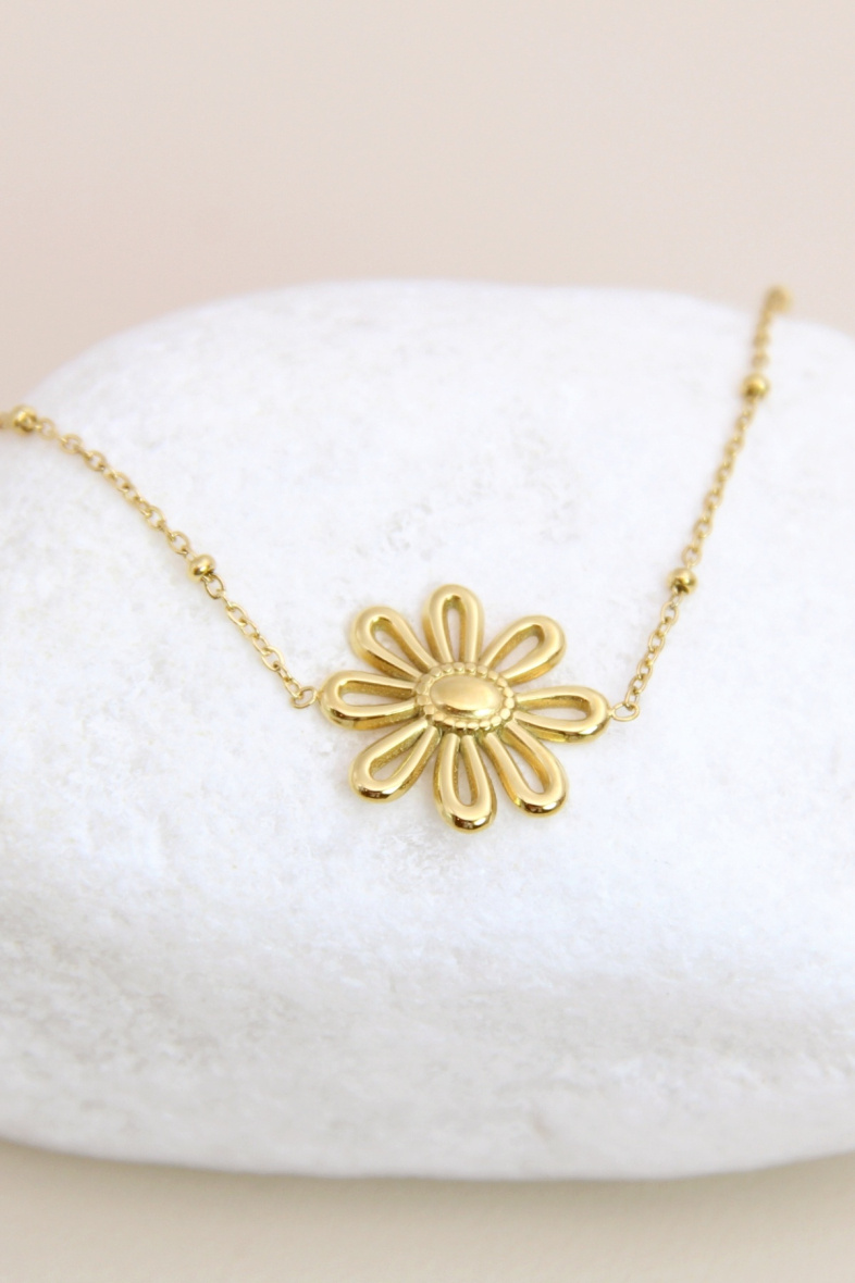 Grossista Bellissima - Collana di fiori in acciaio inossidabile