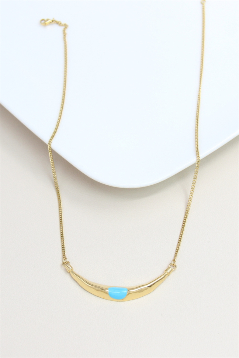 Wholesaler Bellissima - Stainless steel curved bar necklace