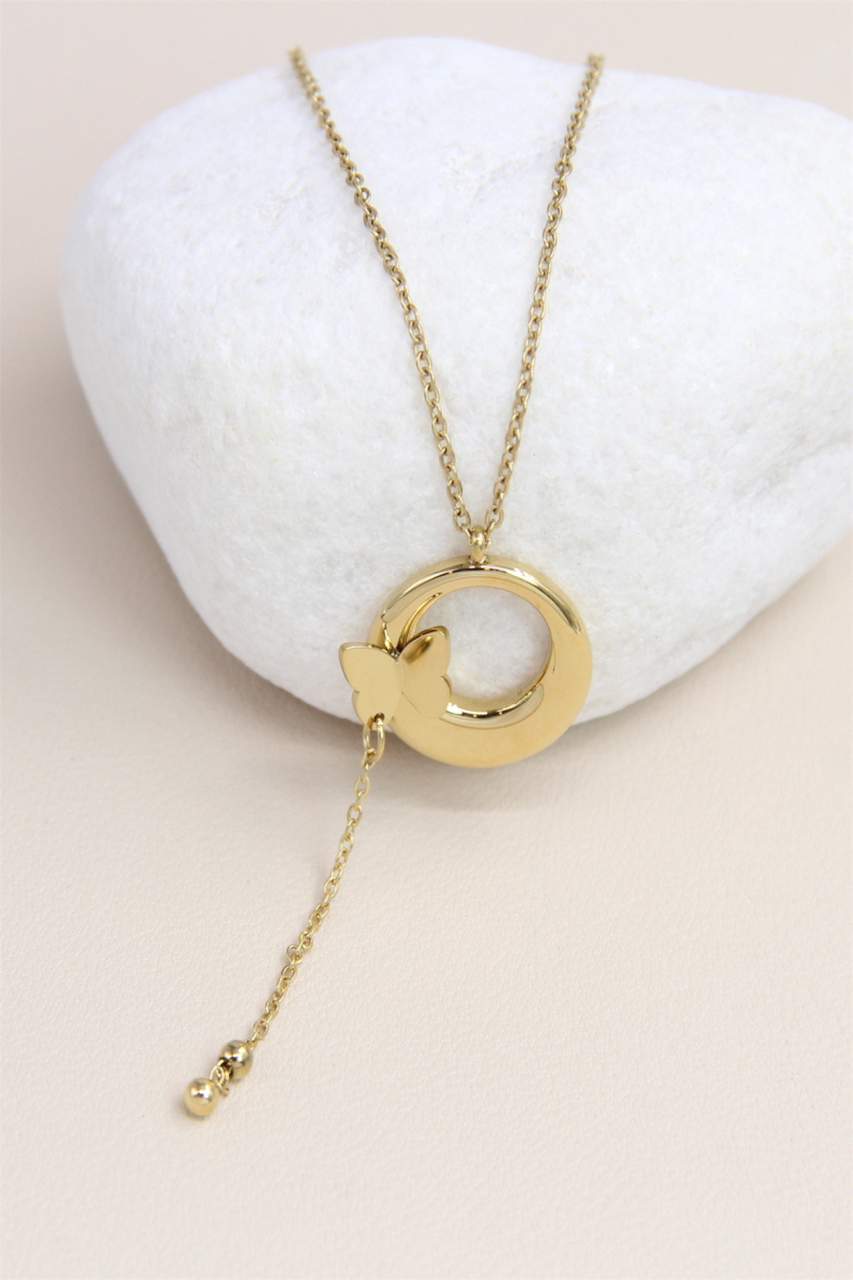 Grossiste Bellissima - Collier papillon en acier inoxydable