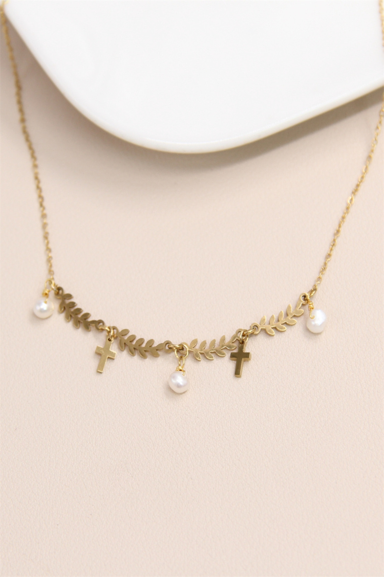 Grossiste Bellissima - Collier Charm’s Crois en Acier Inoxydable