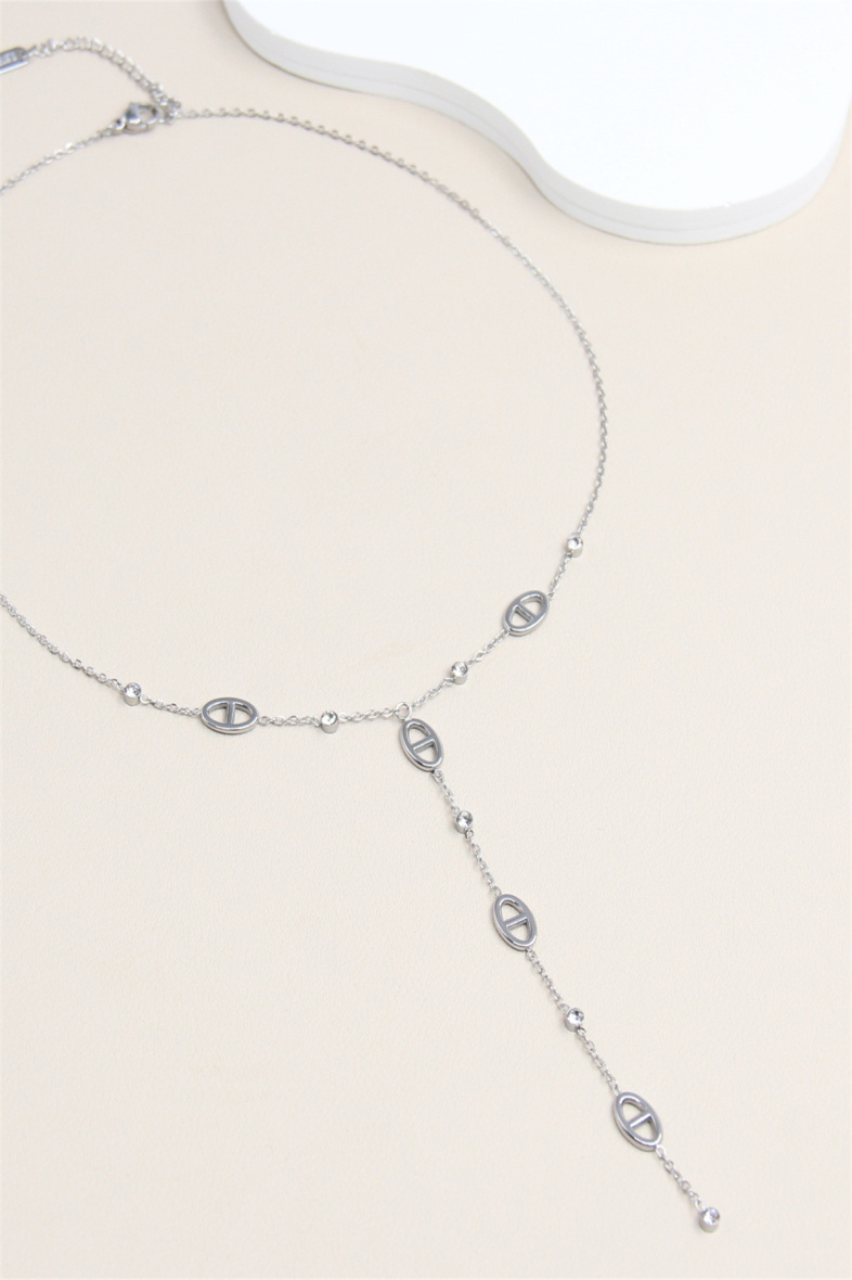 Wholesaler Bellissima - Eternal Elegance “Y” Necklace in Stainless Steel with Rhinestones